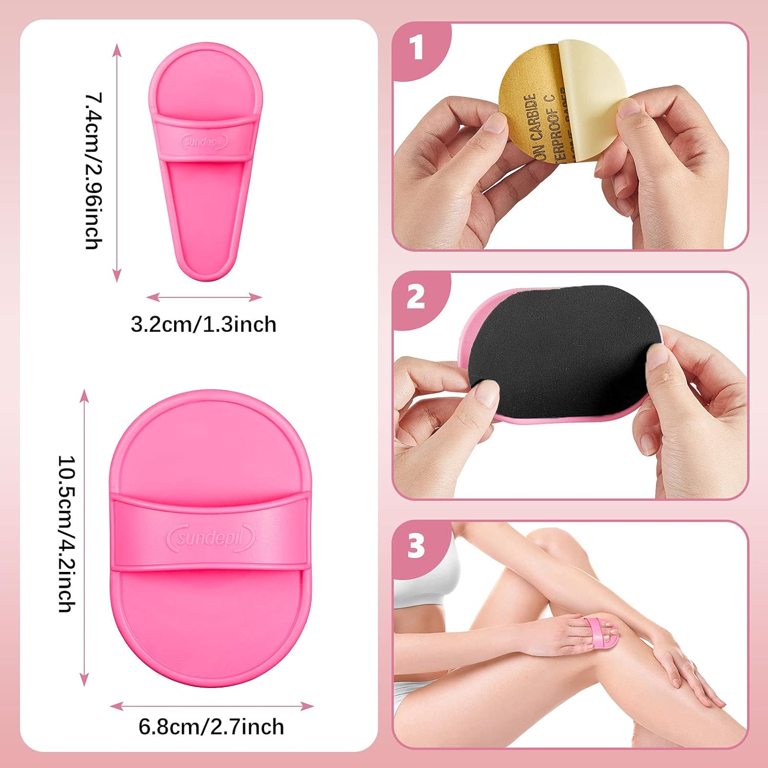 32 almohadillas de depilación para eliminar el vello facial, 2 tamaños y 30 piezas de papel de lija fino para mujeres y niñas, depiladores de pelo