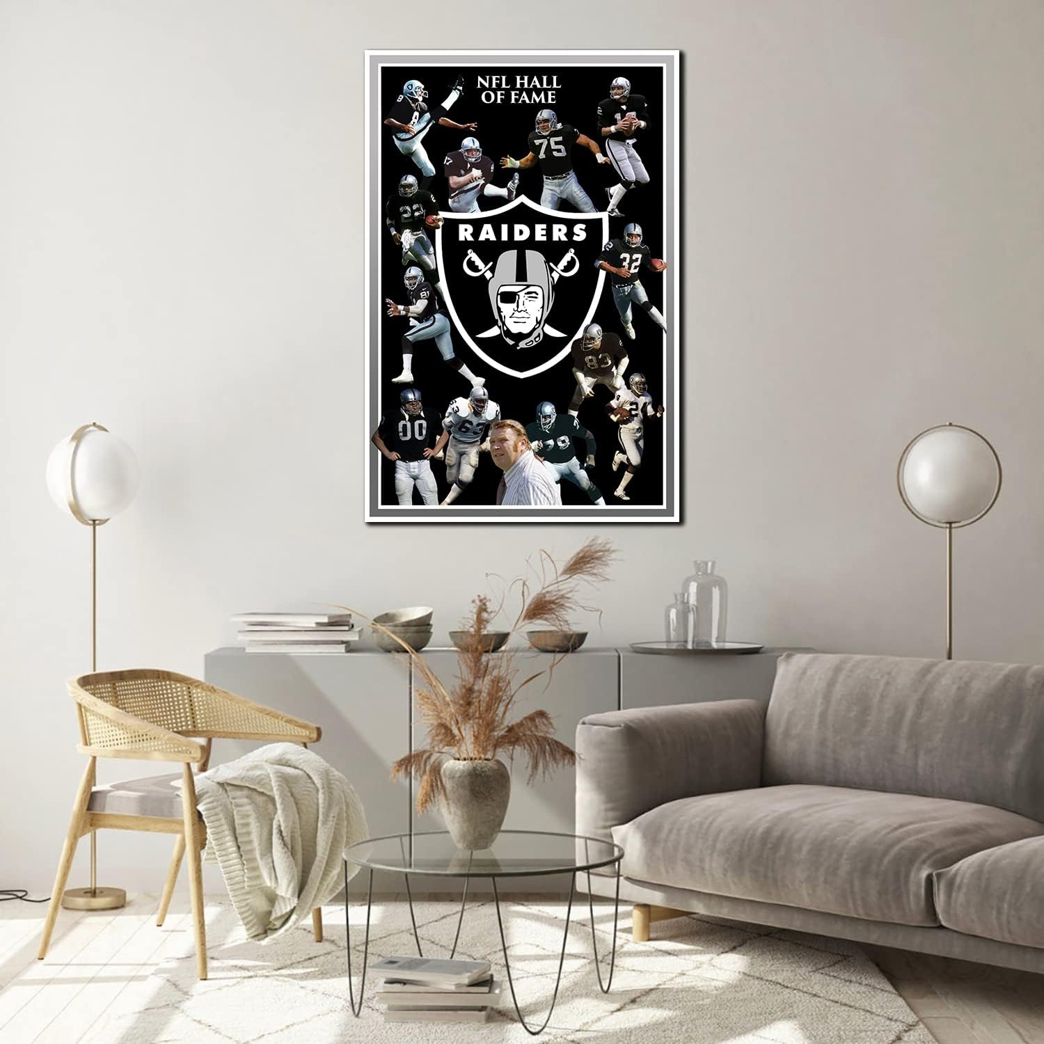 Póster de fútbol americano de Los Vegas City Sports Raiders en lienzo impreso para decoración de pared, arte de sala de estar, póster para
