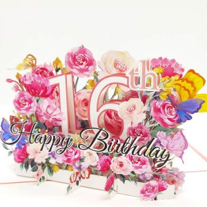 Tarjeta de cumpleaños de 16 años, divertida tarjeta de cumpleaños desplegable para niñas, regalo de cumpleaños para hija, hermana, amigas, tarjetas Tarjeta de cumpleaños de 16 años, divertida tarjeta de cumpleaños desplegable para niñas, regalo de cumpleaños para hija, hermana, amigas, tarjetas