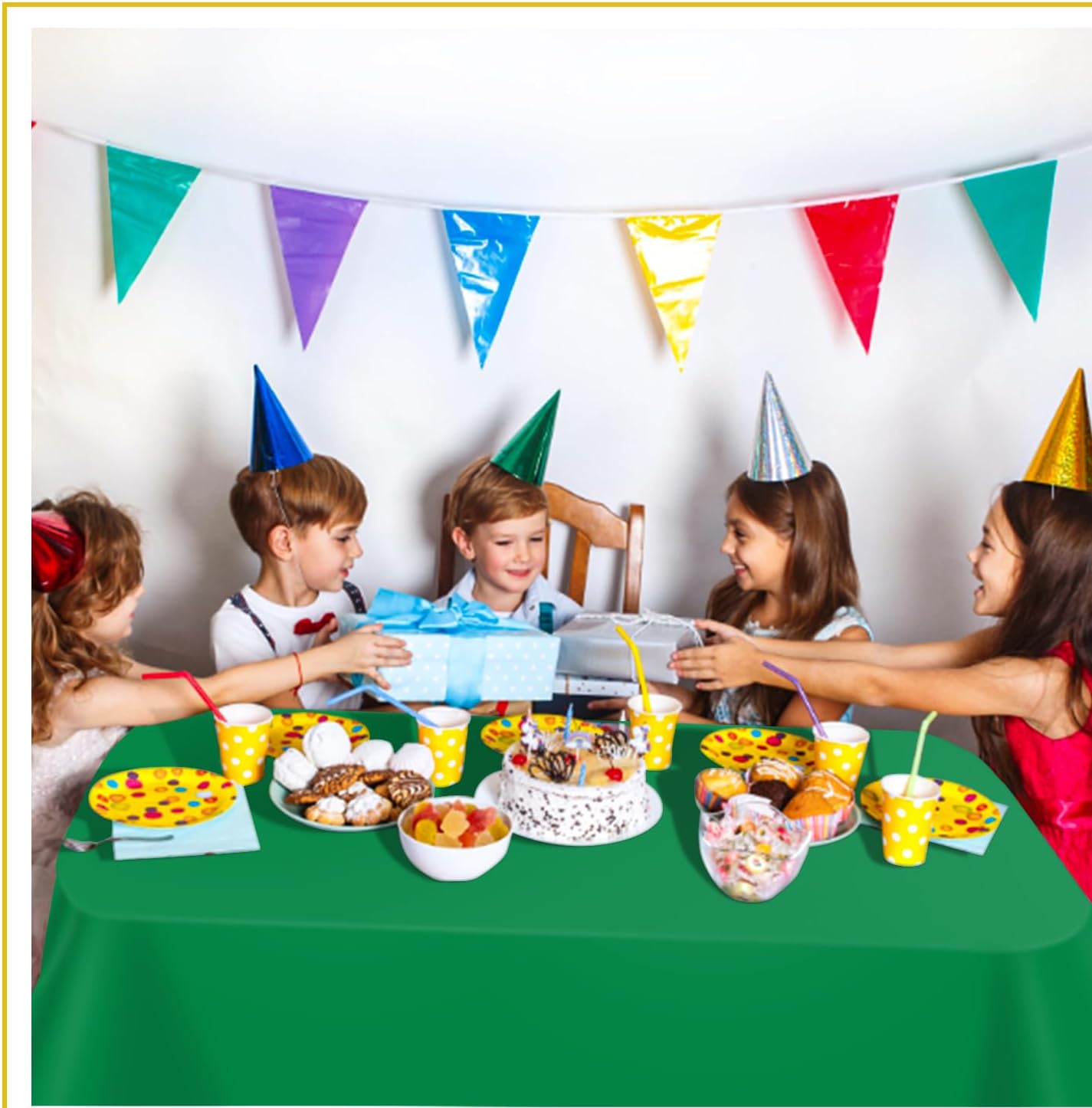 Paquete de 6 manteles de plástico desechables rectangulares de 54 x 108 pulgadas, manteles de plástico para fiestas