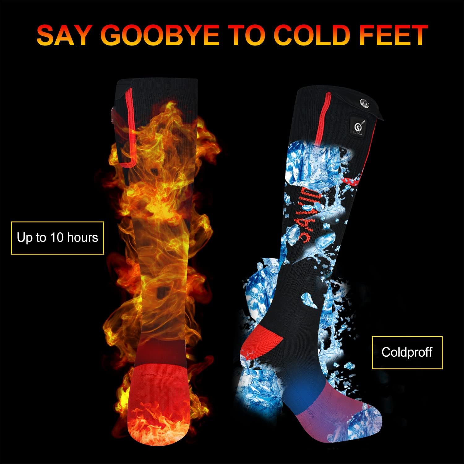 Calcetines calefactados para mujeres y hombres, calcetines recargables de 7.4 V, lavables, calentadores de pies eléctricos, calcetines Coolmax para