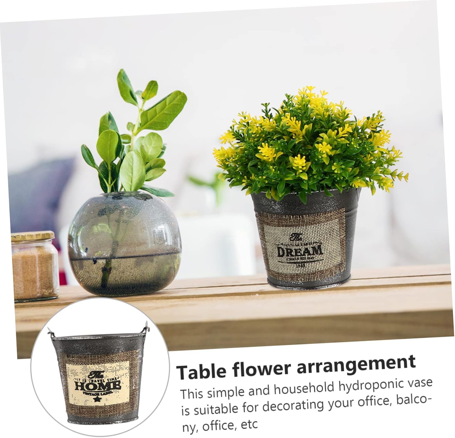 ABOOFAN 3 unids fuente de hojalata plantas de interior viva jarra de leche vintage iplantador cubo antiguo maceta Shabby Chic jarrón de basura cubo