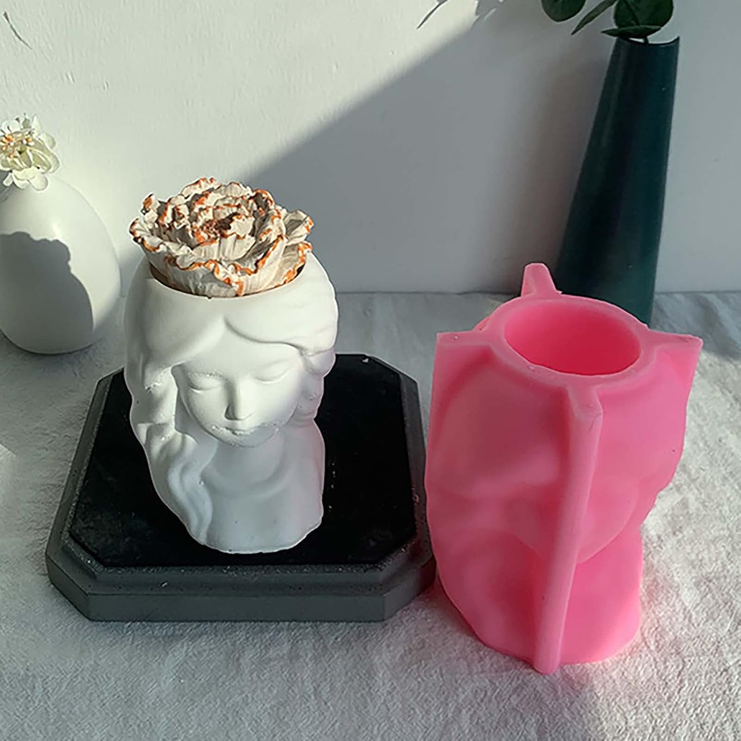 Molde de maceta para cemento, silicio, bricolaje, moldes para jarrones, plantas de hormigón, hechas a mano, herramienta de decoración del hogar,