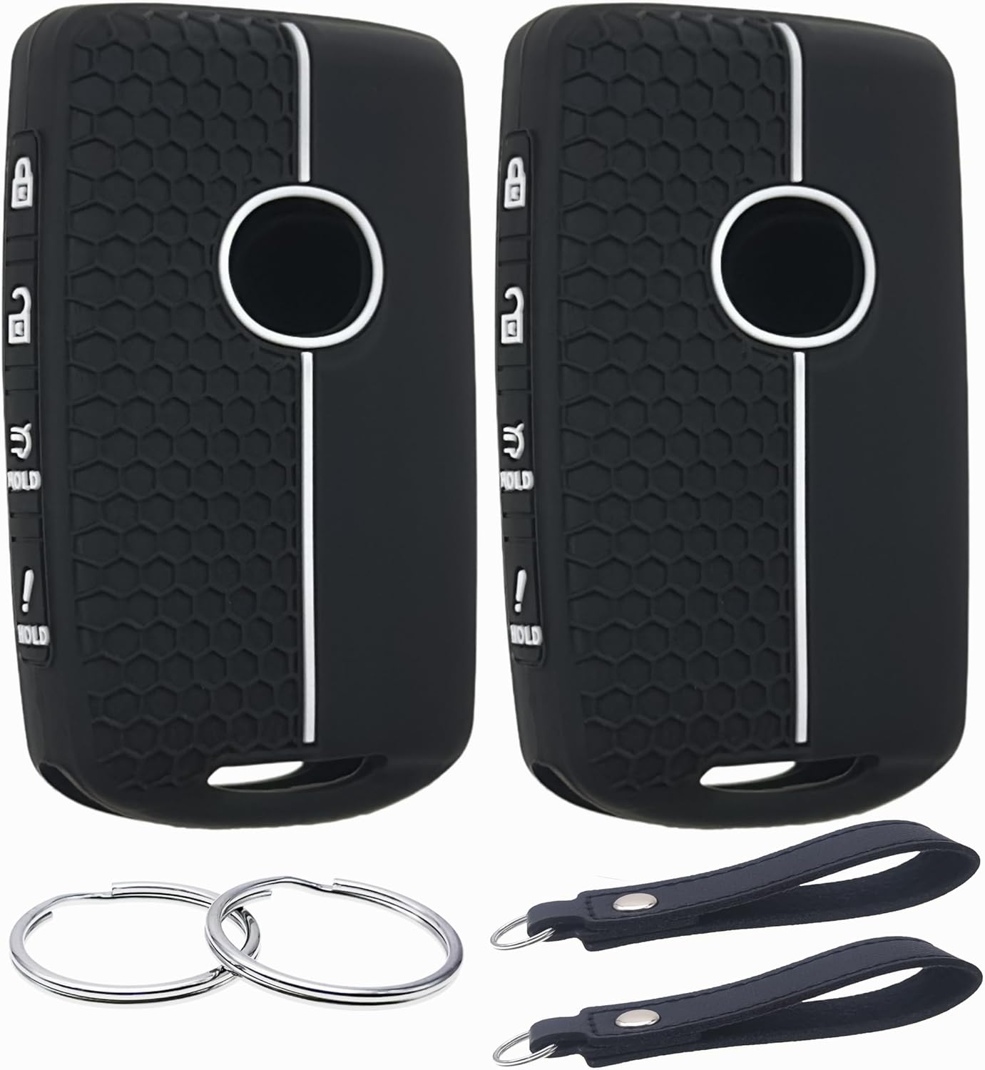 Funda de goma de silicona para llavero compatible con Mazda 3 6 CX-30 CX-5 CX-9 CX-50 2019-2024 (negronegro, 4 botonessilicona)