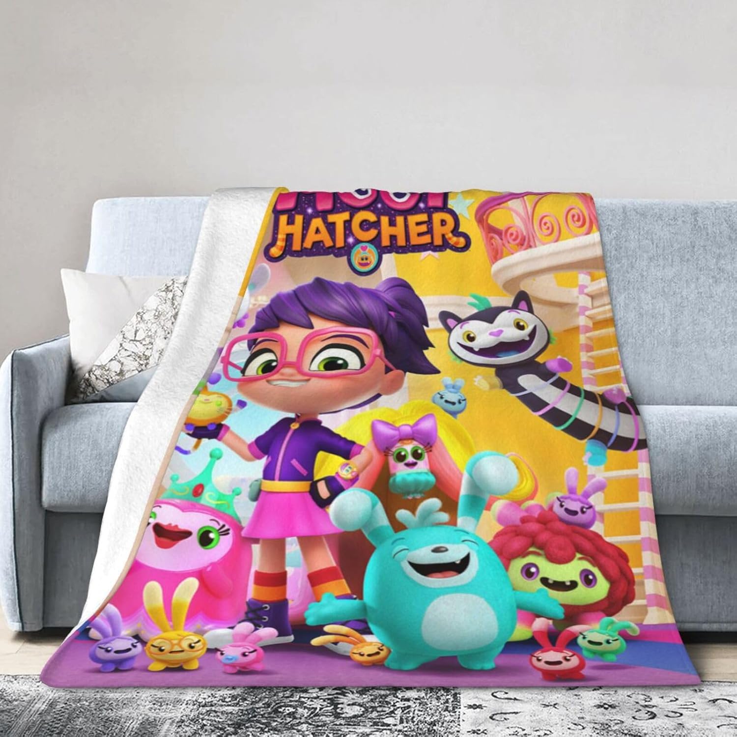 Ab-by Hat-Cher – Manta de forro polar con impresión 3D para el hogar, para sofá, cama, acogedora, ultrasuave, 40 x 30 pulgadas