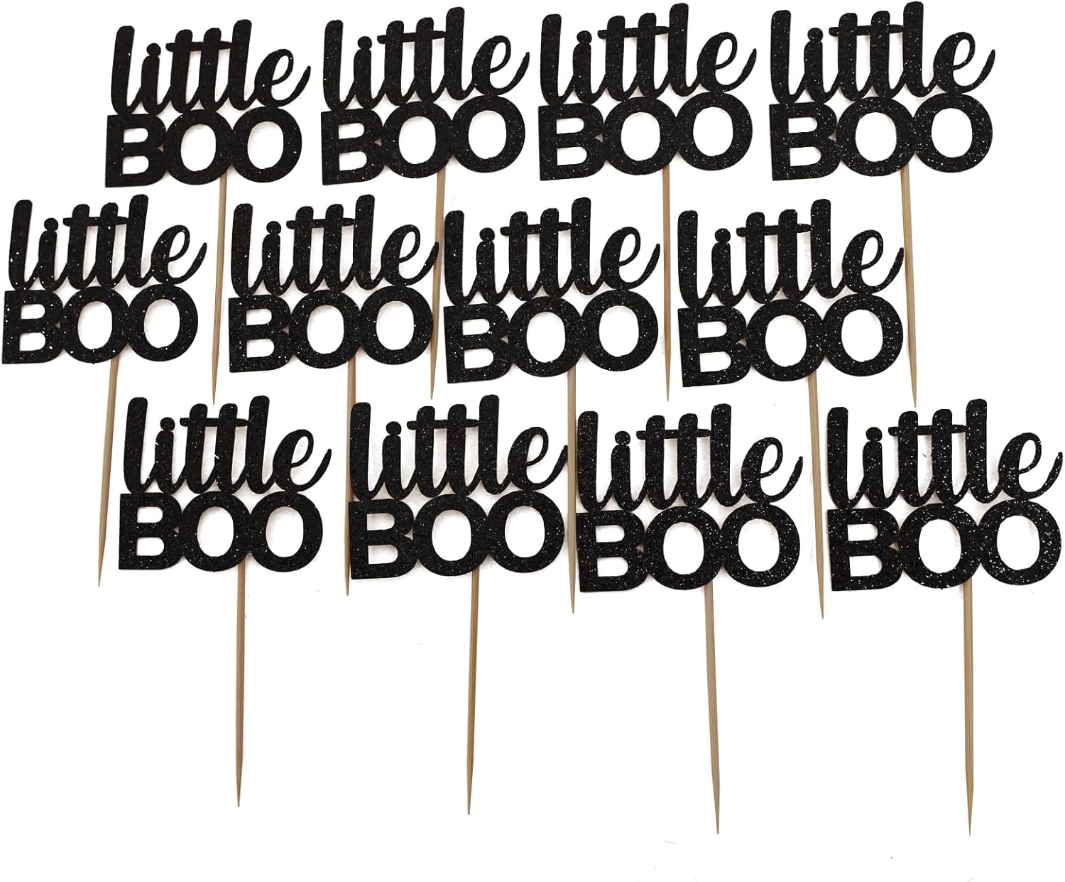 12 piezas hechas a mano para cupcakes Little Boo  Decoraciones de Halloween Baby Shower, decoración de octubre Baby Shower, pancarta de otoño para