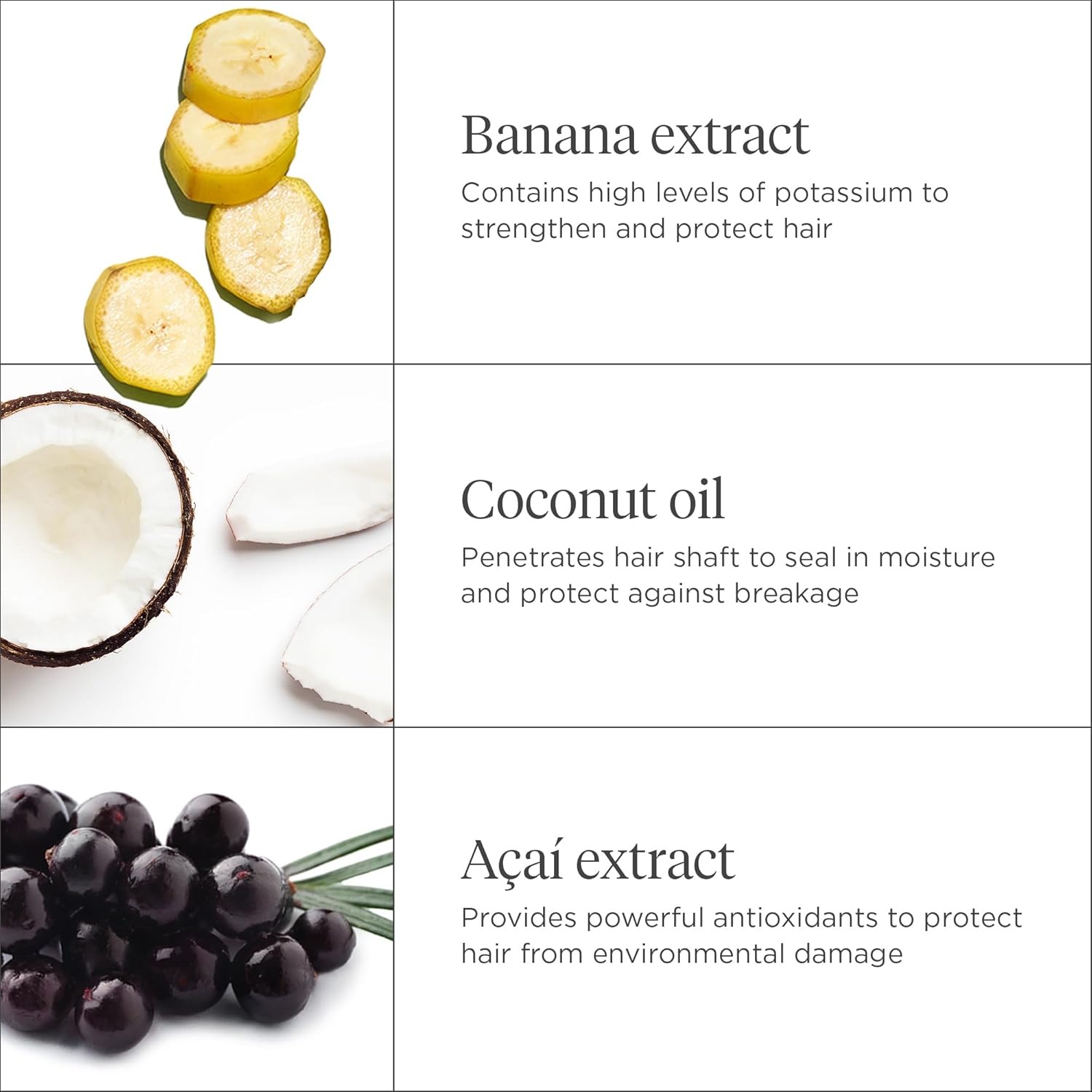 Briogeo Superfoods Champú nutritivo de plátano + coco, repone el cabello opaco y seco y apoya el cabello y el cuero cabelludo saludables, vegano,