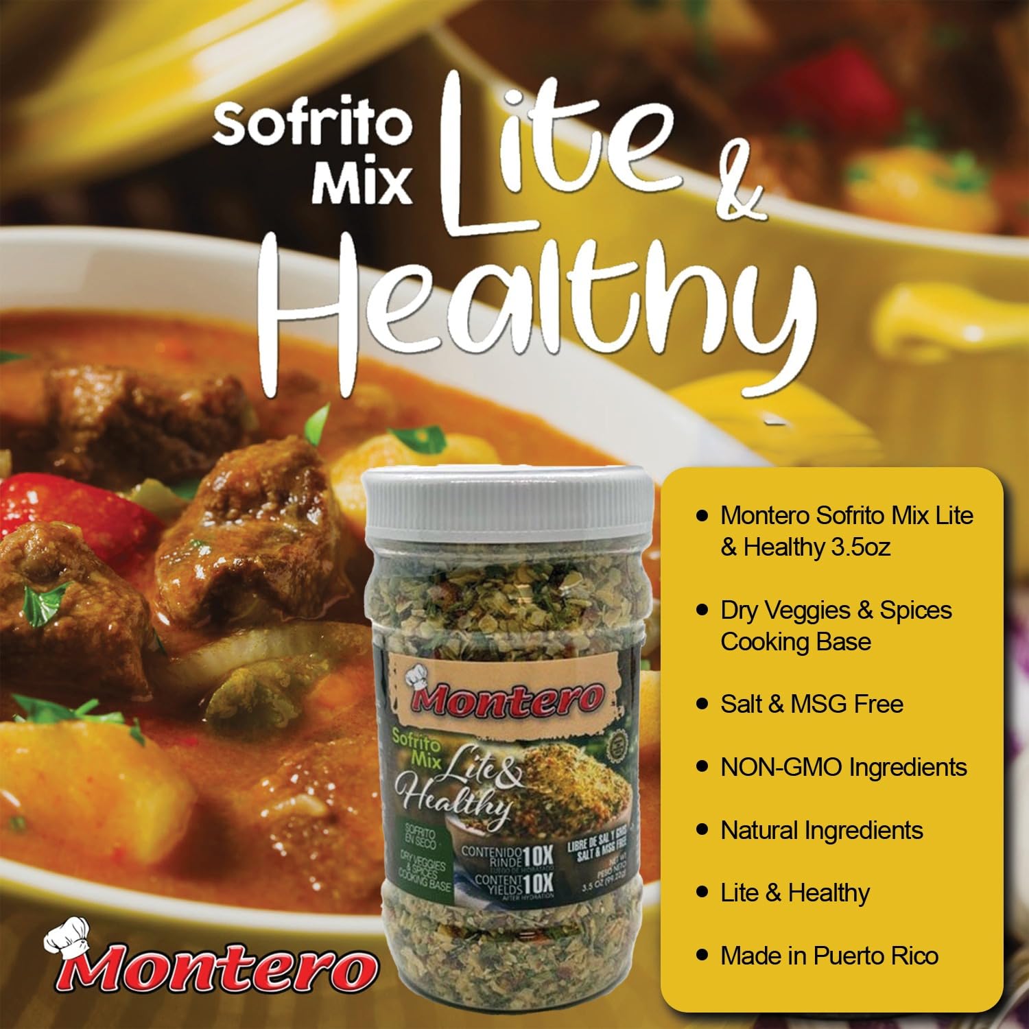 Montero Sofrito Mix 3.5oz y Montero Super Herbs Seasoning Mix 4oz (juego de 2)