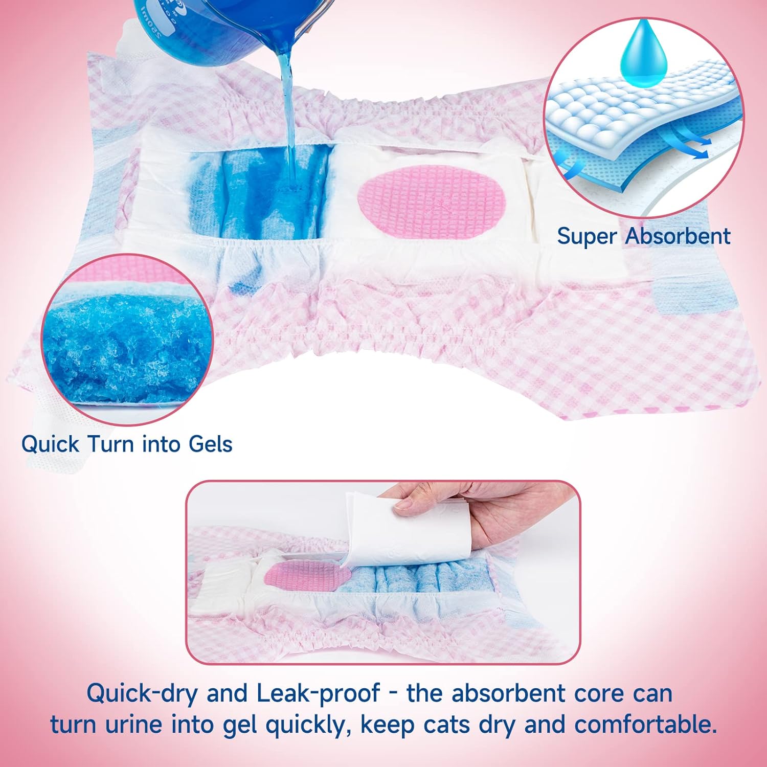 Pet Soft Pañales para perros femeninos  Pañales desechables para perros, pañales para gatos hembras, pañales para cachorros con orificio de cola de