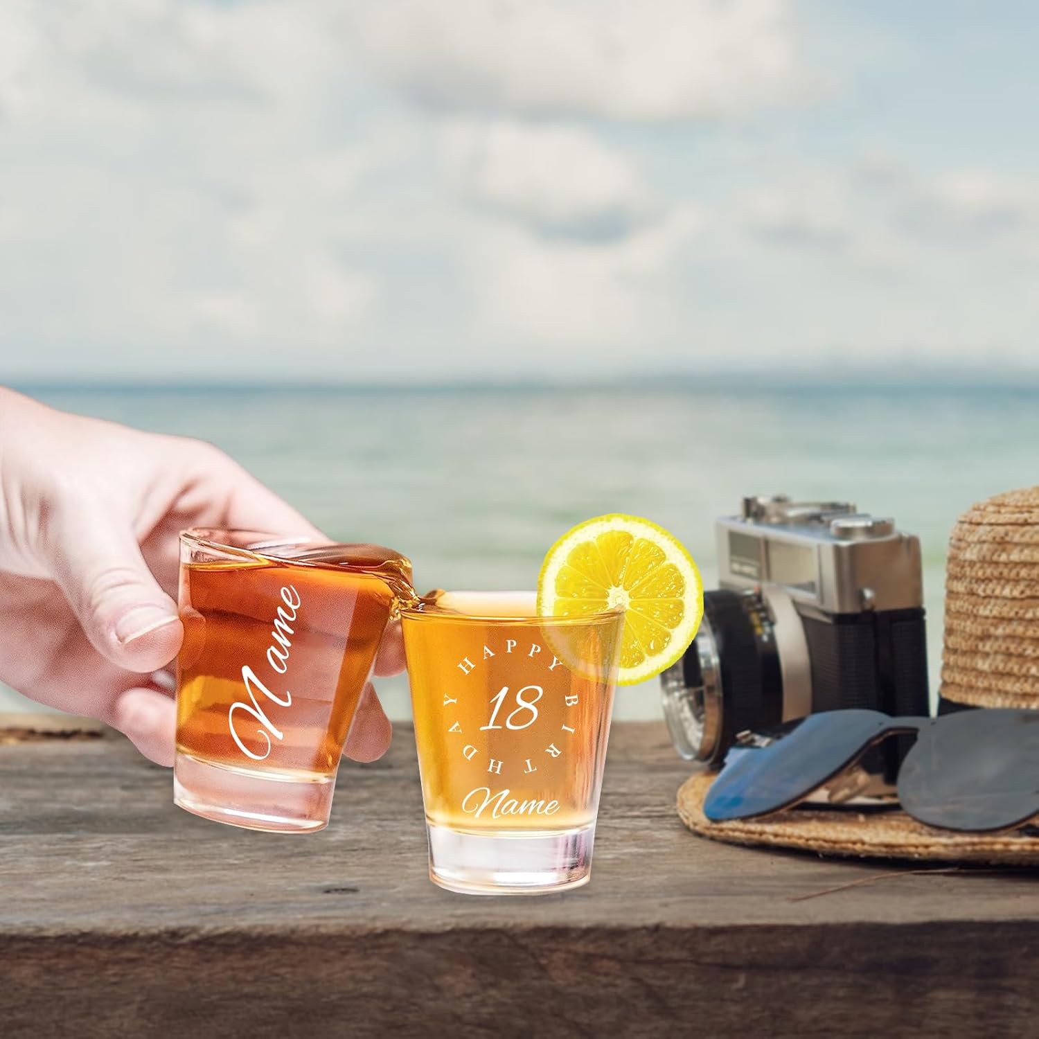 Vasos de chupito personalizados transparentes con tu texto fotográfico, vasos de chupito esmerilados personalizados de 1.5 onzas, accesorios de