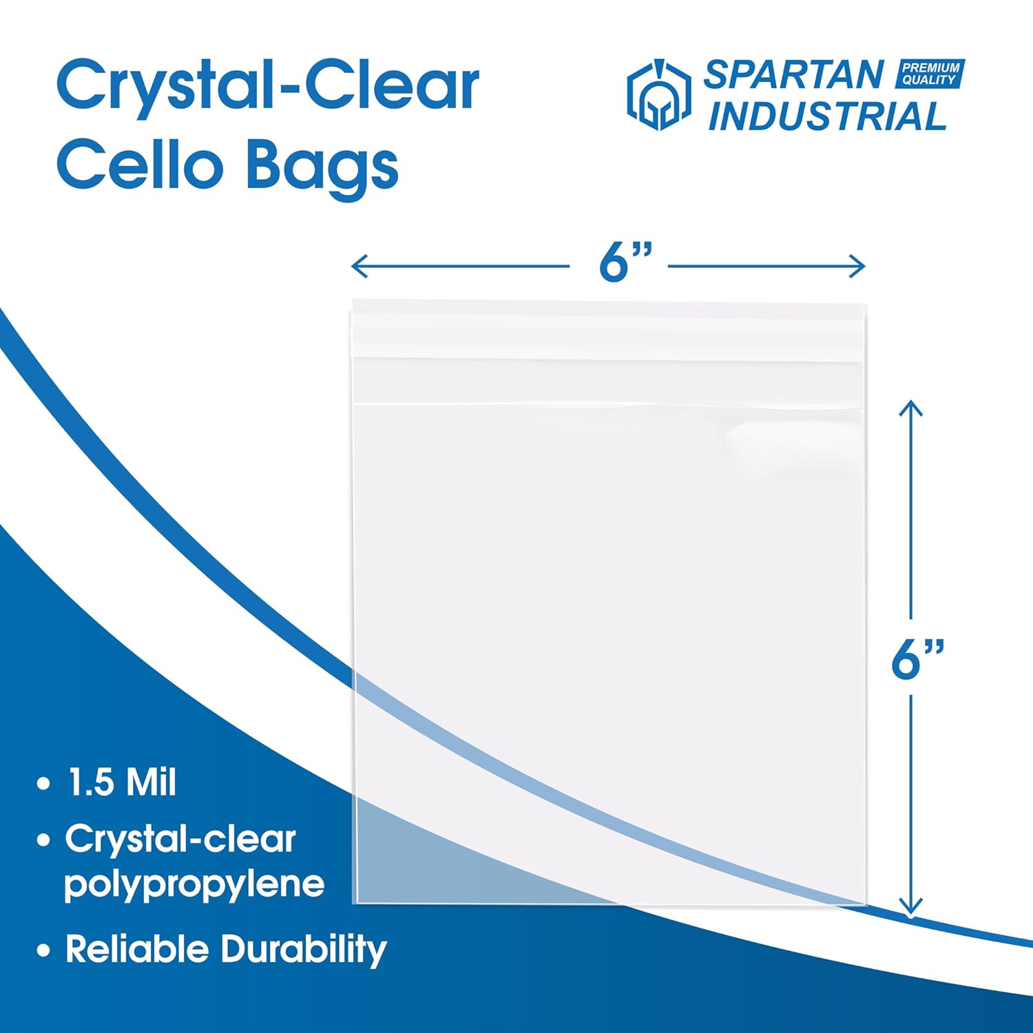 Spartan Industrial – Bolsas de polietileno de violonchelo resellables transparentes de 6 x 6 pulgadas (1000 unidades) para embalaje de fotos,