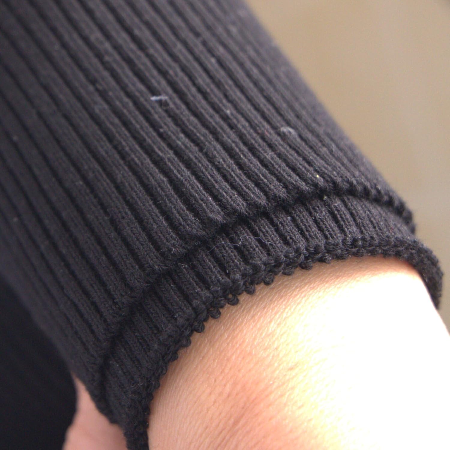 TinaKim Tejido de punto grueso para puños y cintura, material de bandas para el cuello, costura de chaqueta (negro, 36 x 6 pulgadas)
