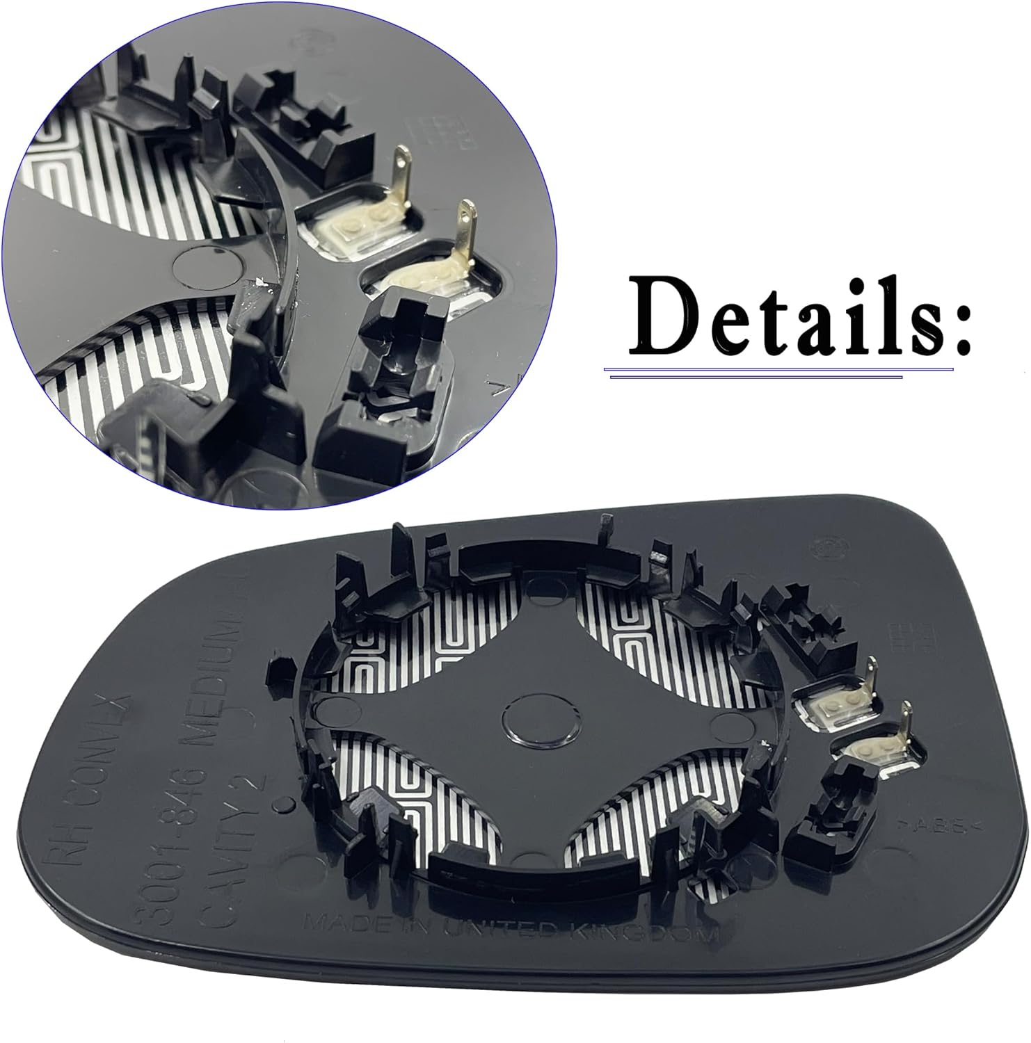 Espejo calefactable para el lado del pasajero S60 compatible con Volvo S60 2012-2017 2012-2016 Volvo S80 2015-2018 Volvo V60 con soporte trasero