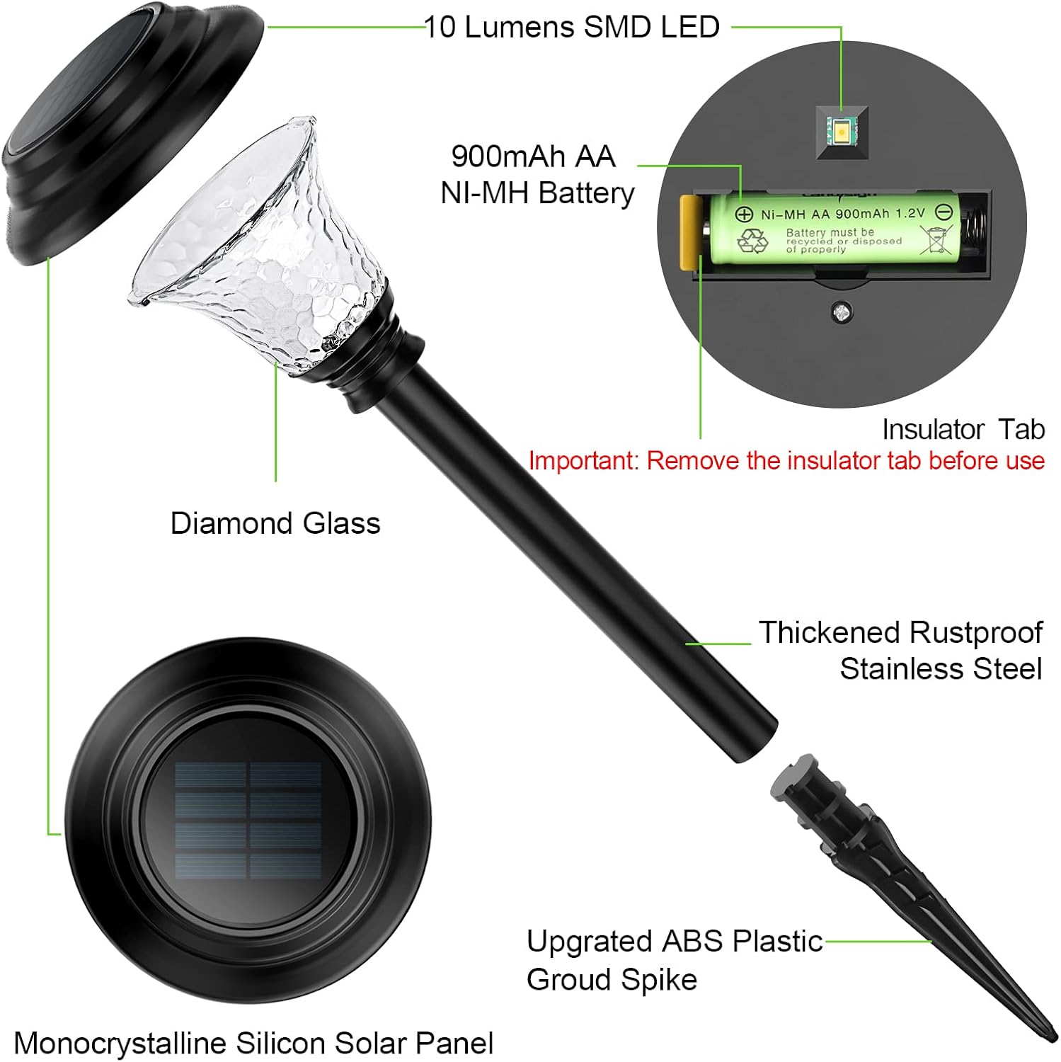 Luces de jardín solares para exteriores, encendido y apagado automático, impermeables , iluminación solar de paisaje para senderos, caminos, patio y