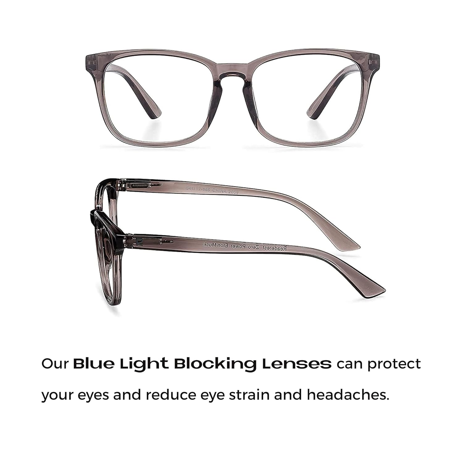 Readerest Lentes de lectura con bloqueo de luz azul (carbón, aumento de 1.25), lentes de lectura para computadora con lente reflectante fina,