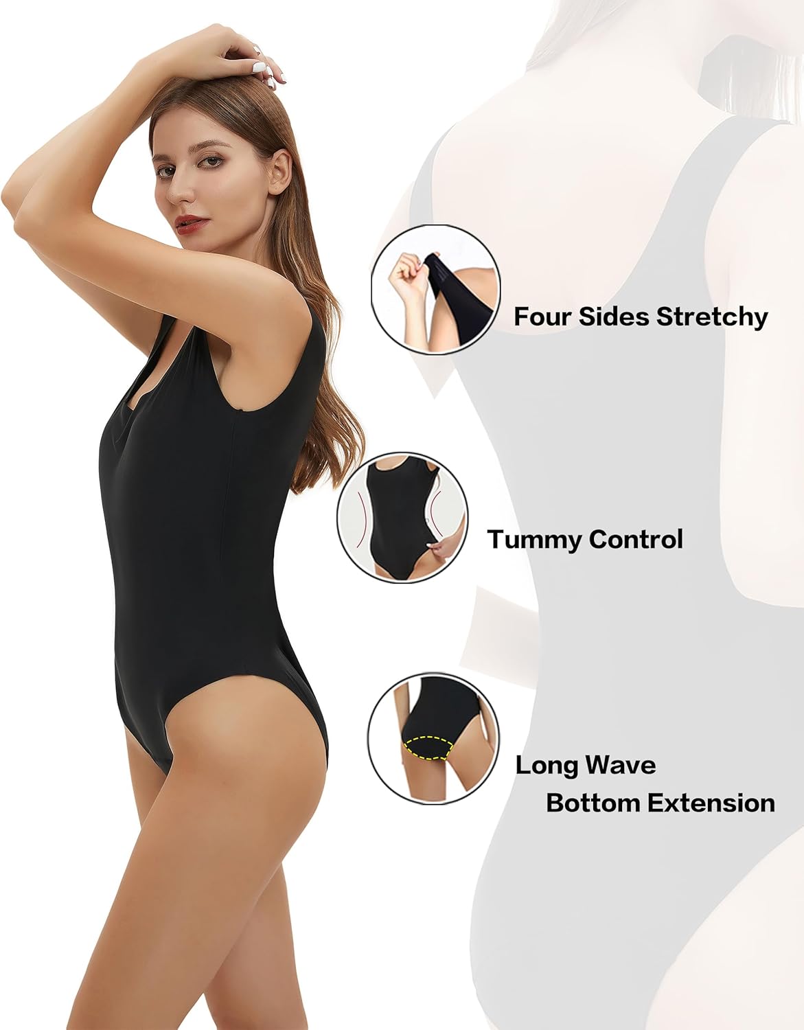 Trajes de baño de una pieza para mujer, para adolescentes, niñas y mujeres, con control menstrual a prueba de fugas y abdomen