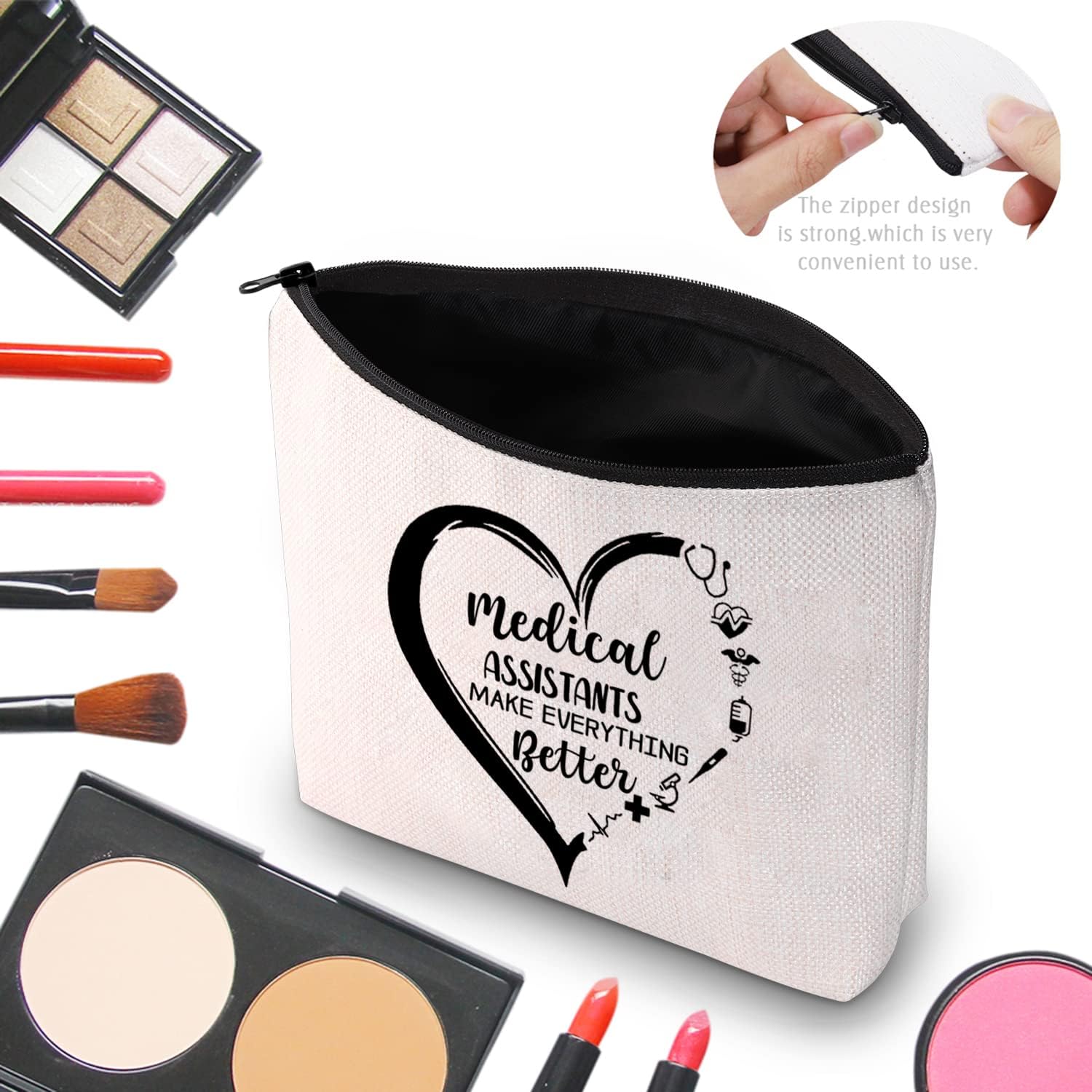 CMNIM Bolsa de maquillaje para asistente médico, bolsa de suministros de graduación para la escuela de enfermería, regalos para enfermeras, médicos,