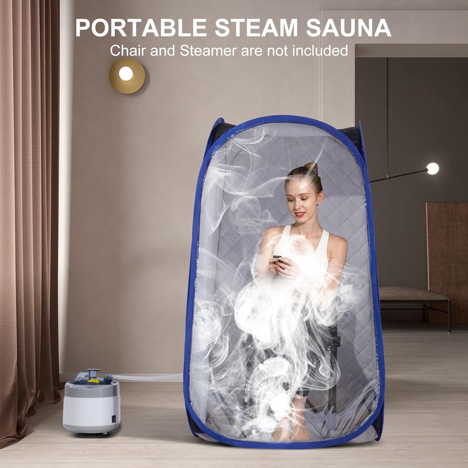 Smartmak Tienda de campaña portátil para sauna de vapor, de cuerpo completo, plegable, para una persona, para terapia de desintoxicación sin