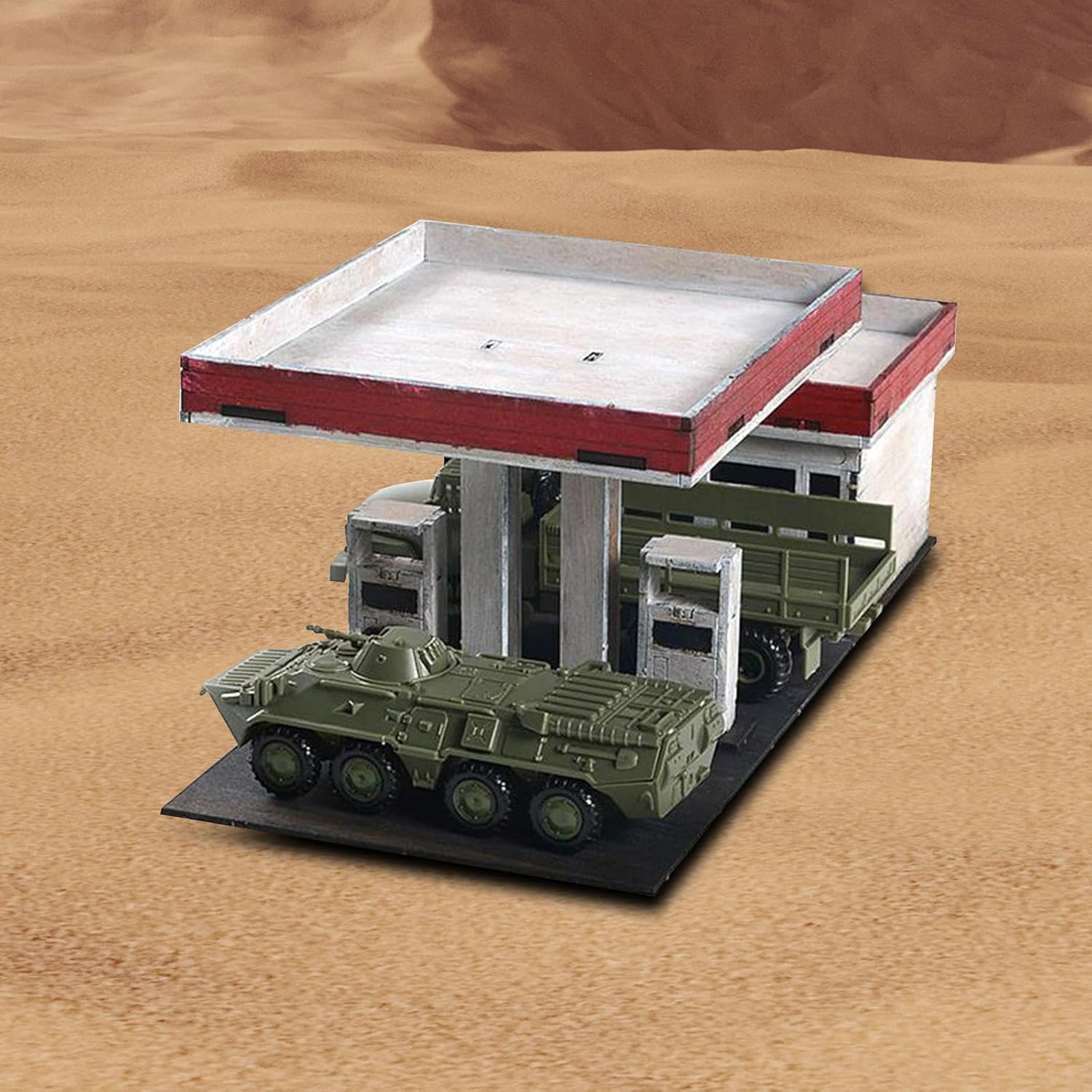 172 164 Kits de modelos de construcción, desmontaje rompecabezas 3D pintura de bricolaje, escena de arquitectura de gasolinera para accesorios de