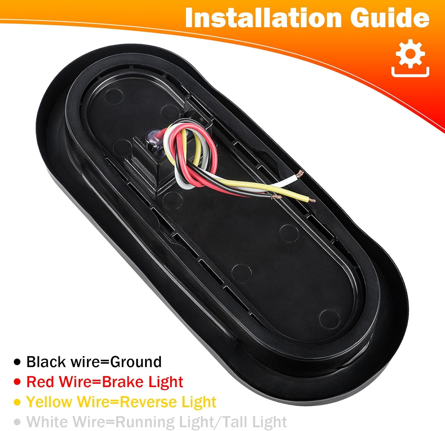 2 luces traseras LED ovaladas rojas de 6 pulgadas, luces de remolque IP67, impermeables, luces de freno para camión, RV, barco, autobús, remolque,