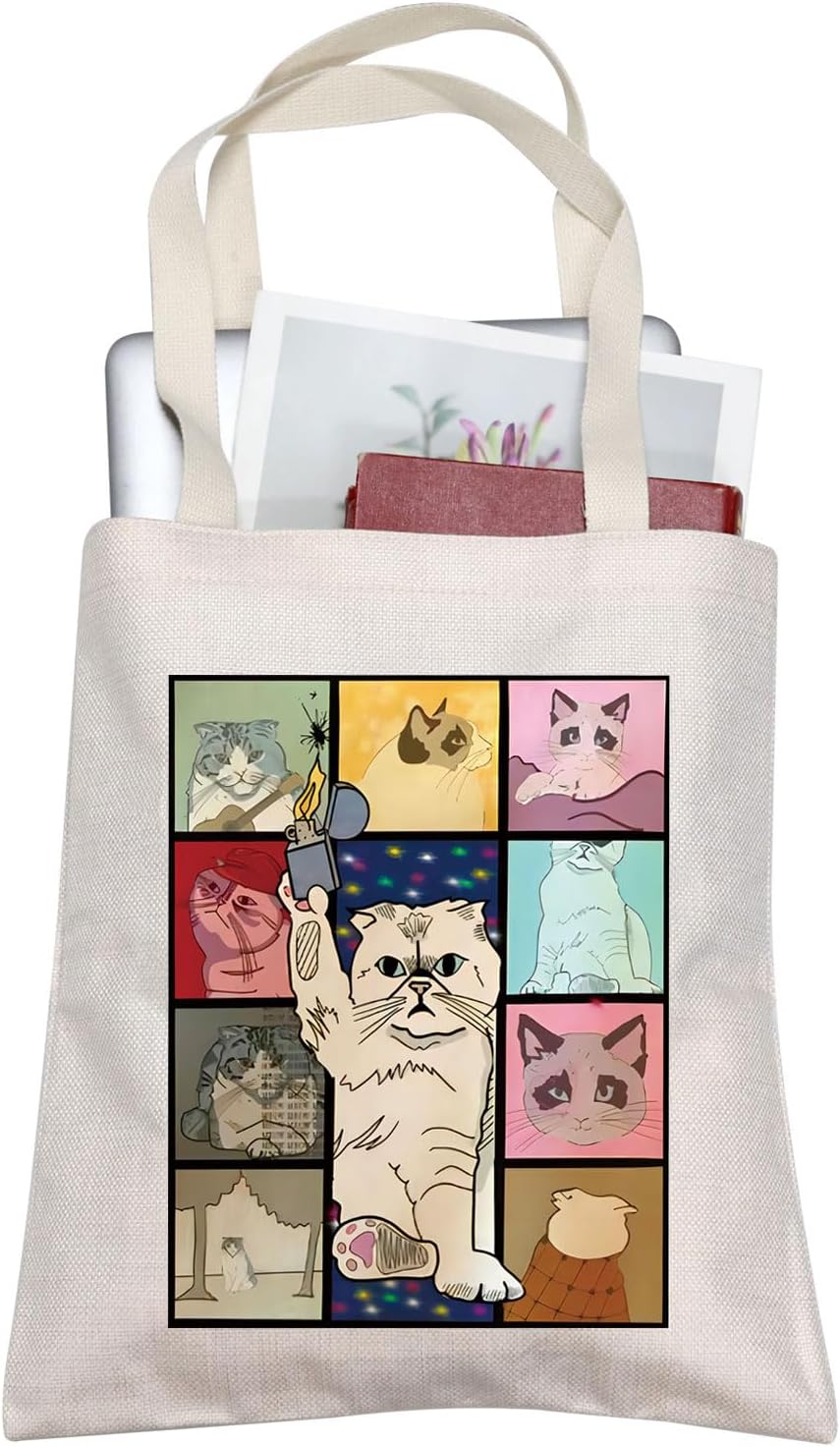 TOBGBE Bolsa de lona de viaje estética de música para cantante, cubierta de álbum, mercancía de regalo para los amantes de la música, Blanco sucio