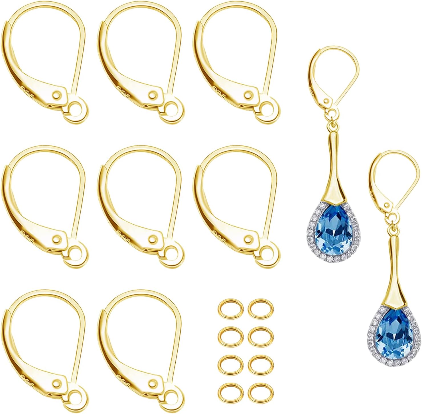 Ganchos para aretes de plata de ley 925, ganchos hipoalergénicos para aretes franceses, alambre colgante intercambiable, conector de aretes de clip