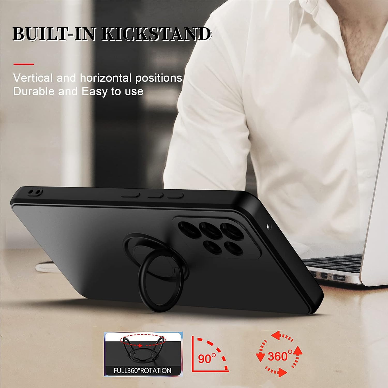 OLOBBIRD Funda de teléfono de TPU suave y delgada con soporte para anillo de dedo para Samsung Galaxy A12 A22 A32 A52 A72 A51 A71 4G 5G Cubierta