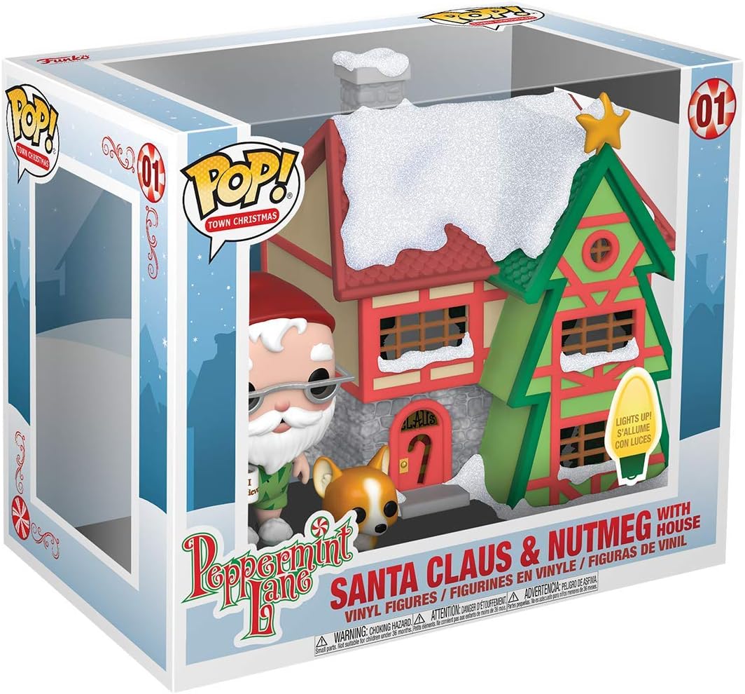 Funko 44423 Pop! Town Holiday – Figura de vinilo coleccionable de Santa con Santa y nuez moscada