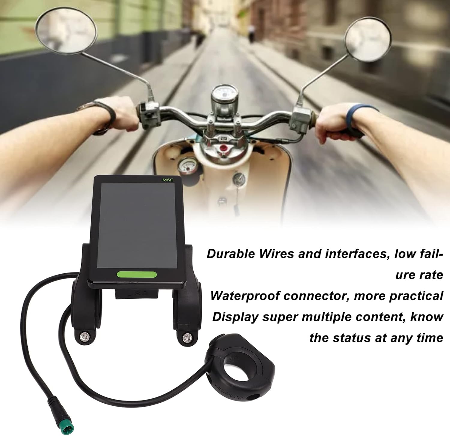 Pantalla LCD de bicicleta eléctrica, 24 V, 36 V, 48 V, 60 V, medidor de pantalla eléctrica impermeable, panel de control de pantalla LCD de pantalla