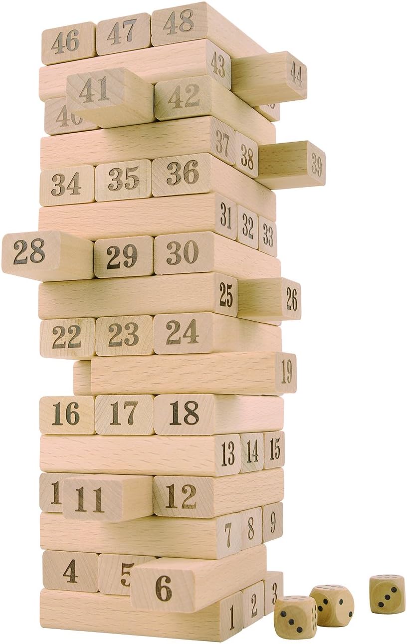 CoolToys Juego de apilamiento de bloques de madera para hacer torres