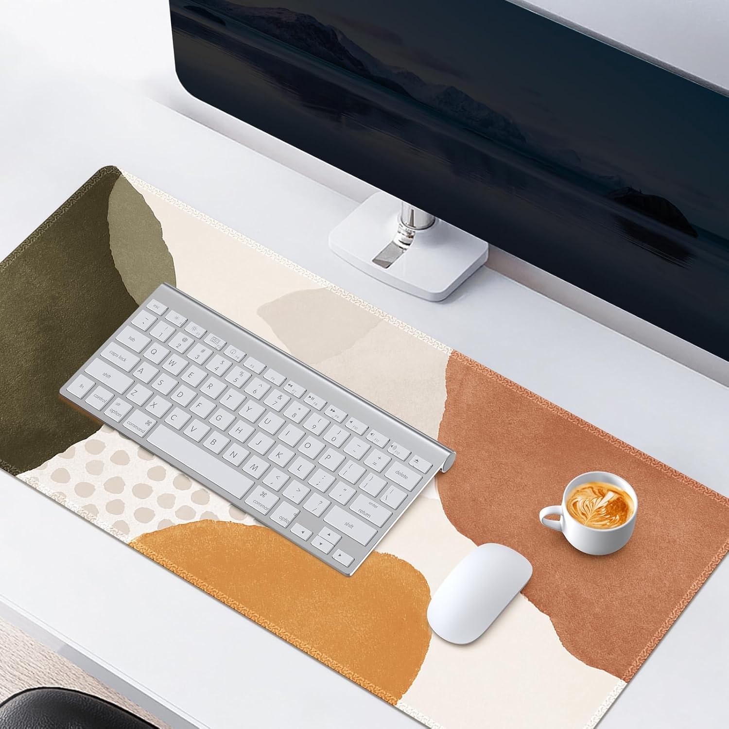 HAOCOO Tapete de escritorio bohemio, alfombrilla de escritorio para computadora, alfombrilla grande para mouse para escritorio, alfombrilla de mouse
