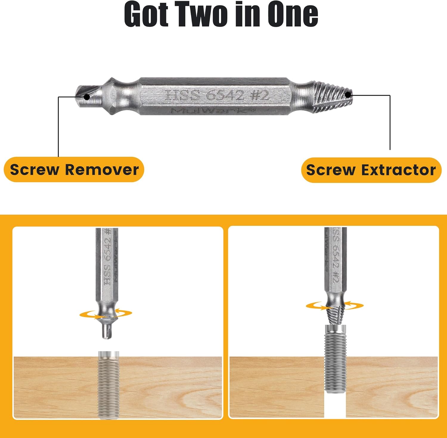 Regalos para hombres, juego de extractor de tornillos dañados, herramienta de extracción de tornillos pelados de alta velocidad para tuercas y