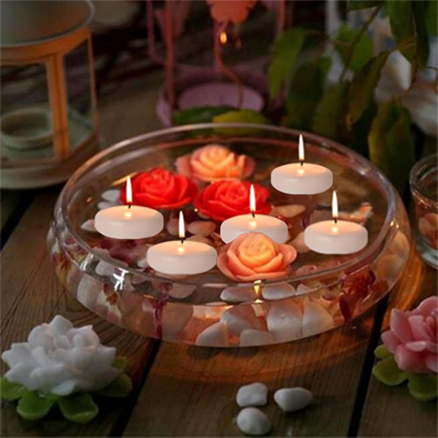 Paquete de 36 velas flotantes blancas de 3 pulgadas, sin perfume y no gotean, quemando cera durante 13-15 horas, velas flotantes utilizadas para