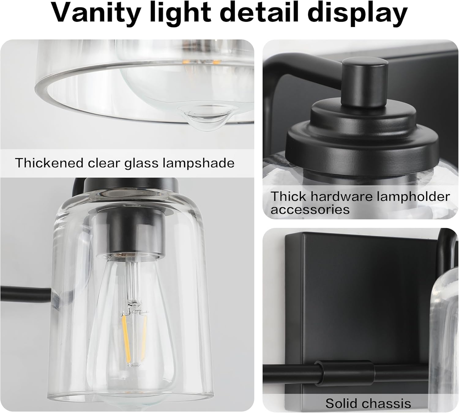 SOLFART 6 luces de tocador para espejo negro accesorios de baño negro lámpara de tocador lámpara de baño accesorios de pared montaje en pared 50