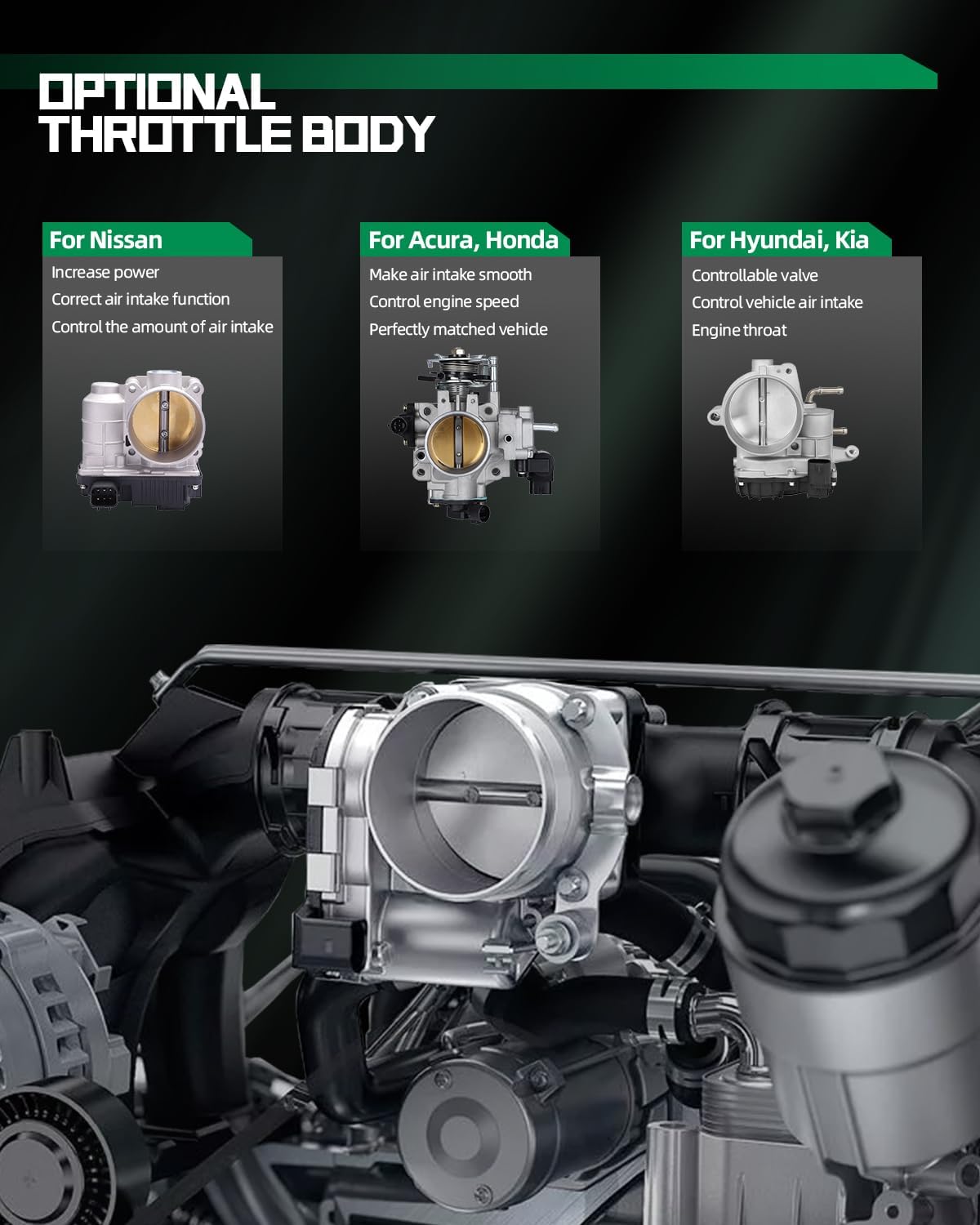 SCITOO Cuerpo del acelerador S20181 para Nissan Armada 5.6L, 2005-2017 para Nissan Frontier 4.0L, 2012-2017 para Nissan NV1500 NV2500 NV3500 4.0L