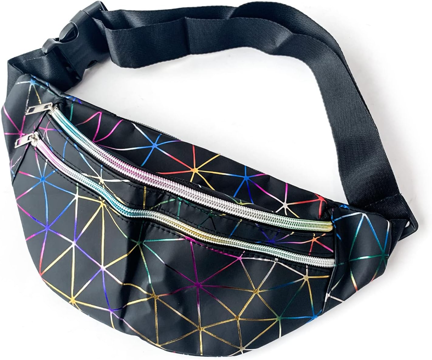 Riñonera de piel sintética, impermeable, ligera, para mujer, Negro -, Riñonera