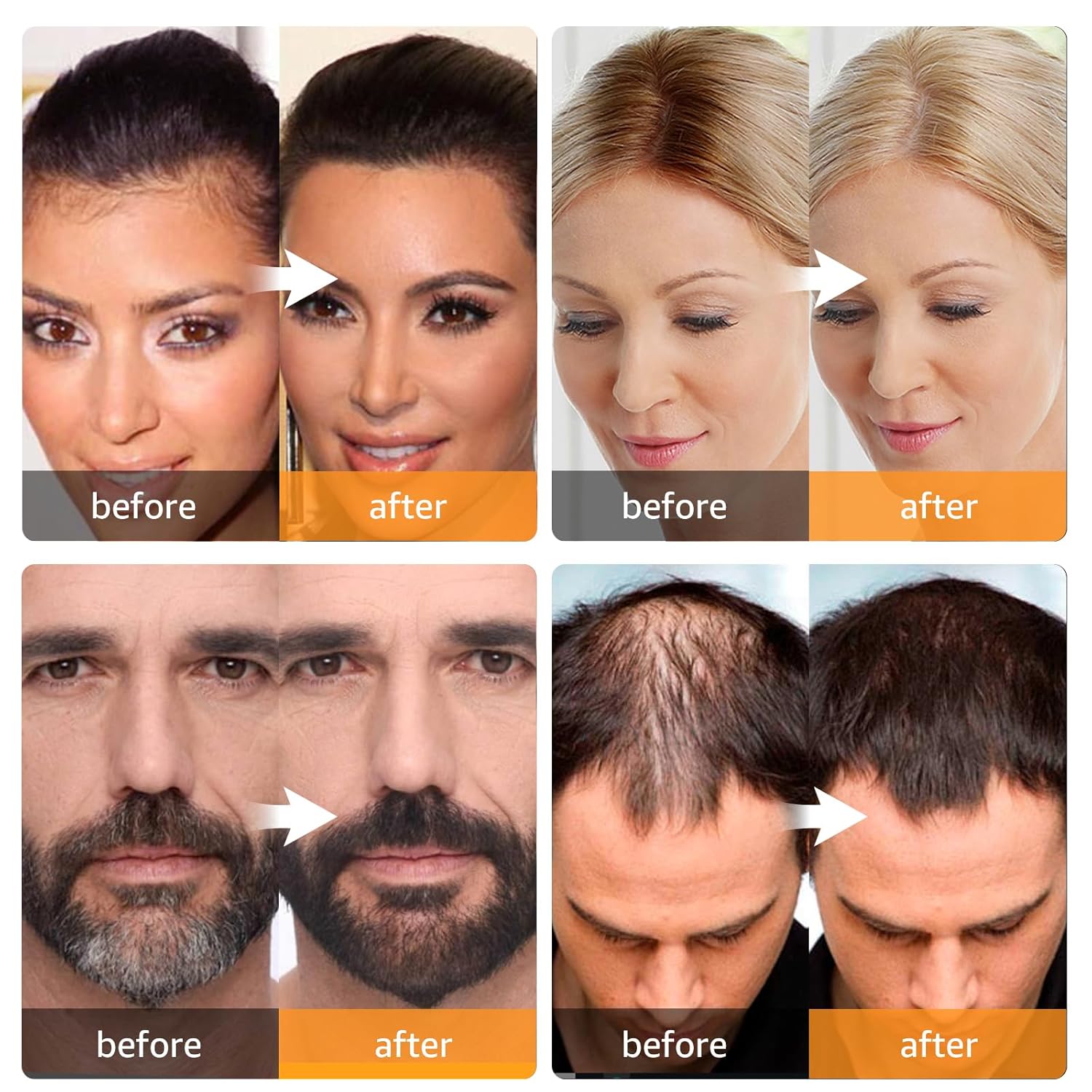 Retoque de raíz al instante para cubrir el cabello gris, polvo de línea de cabello, cobertura de raíces, oculta la pérdida de cabello para mujeres y
