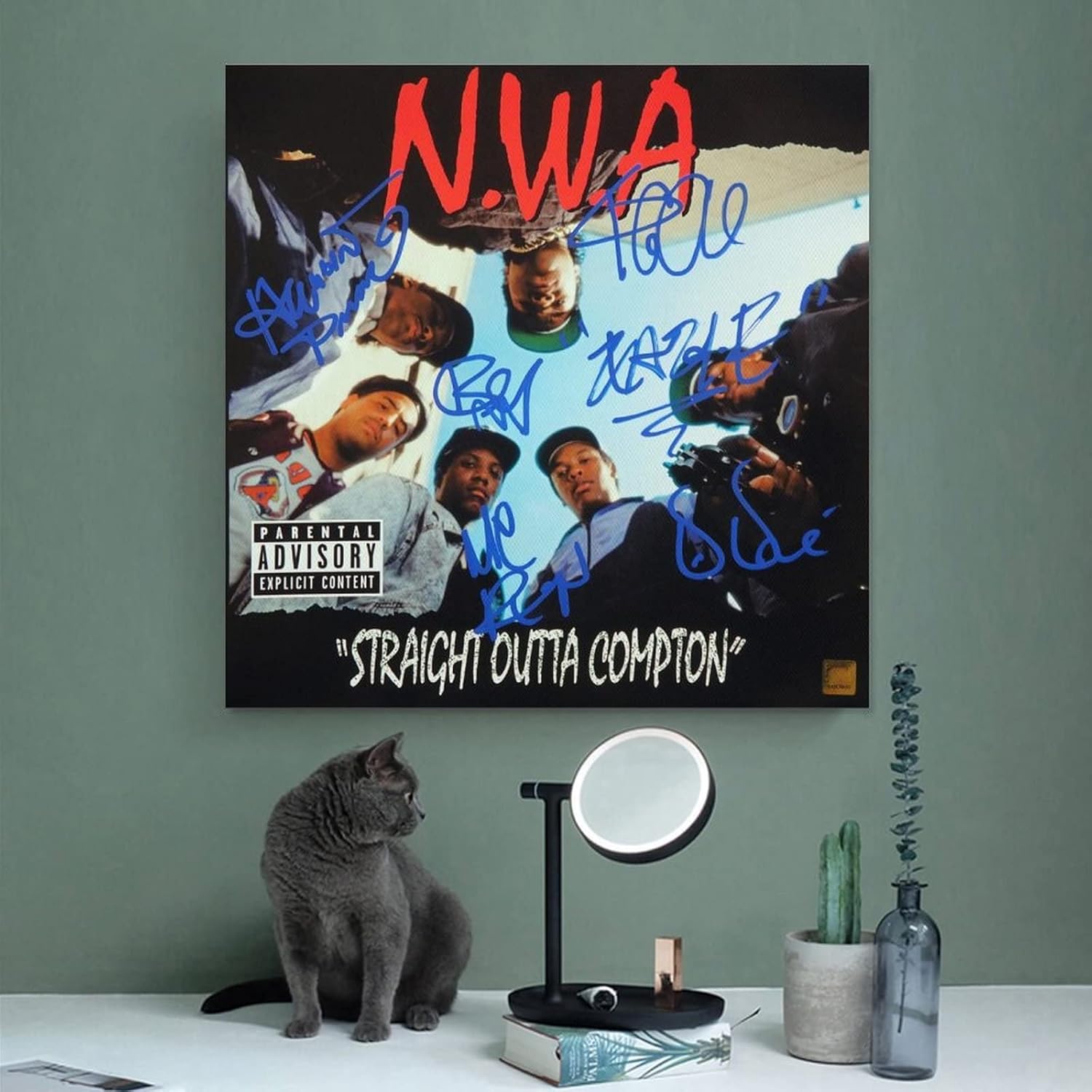N.W.A Straight Outta Compton – Póster de lienzo para decoración de dormitorio, paisaje, oficina, San Valentín, cumpleaños, regalo, sin marco, 12 x