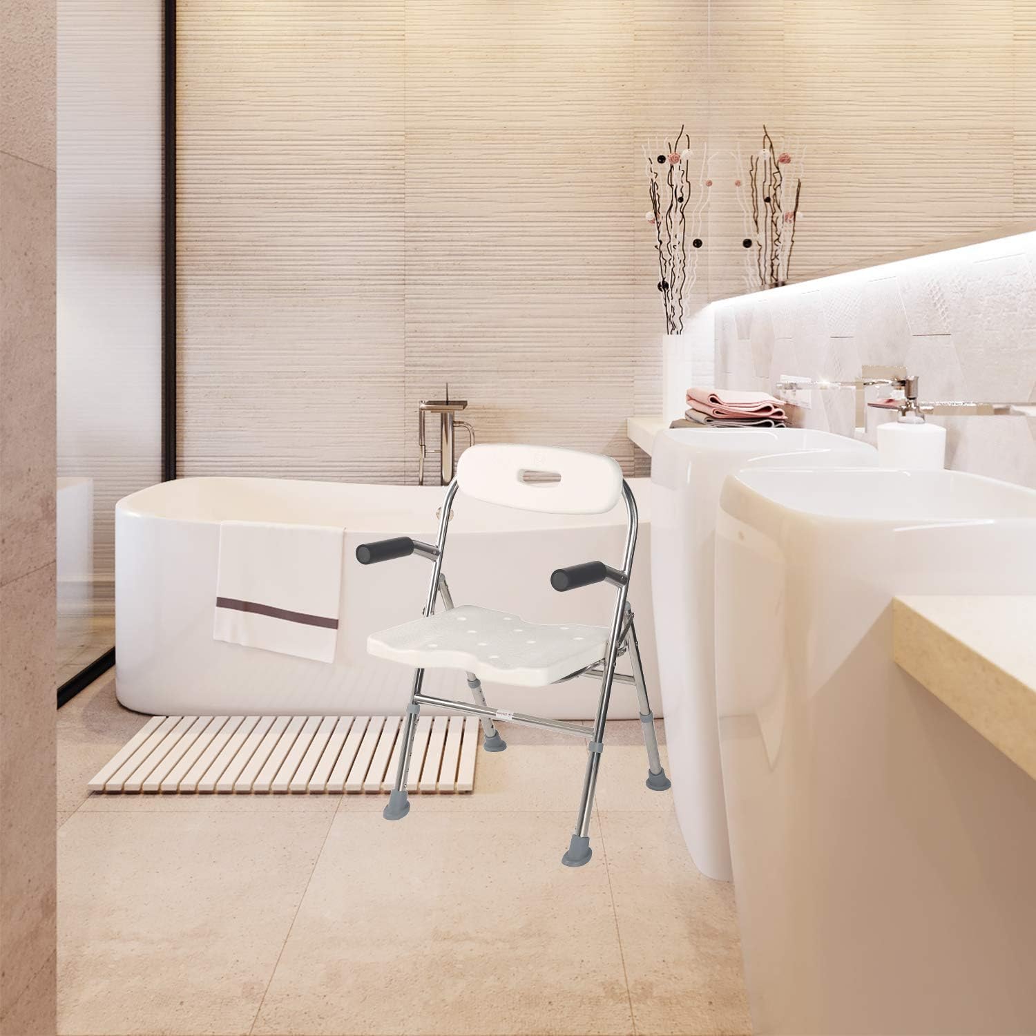 Asiento de ducha médico, silla de ducha ajustable, asiento de baño portátil, silla de ducha, asiento para personas mayores, discapacitados,