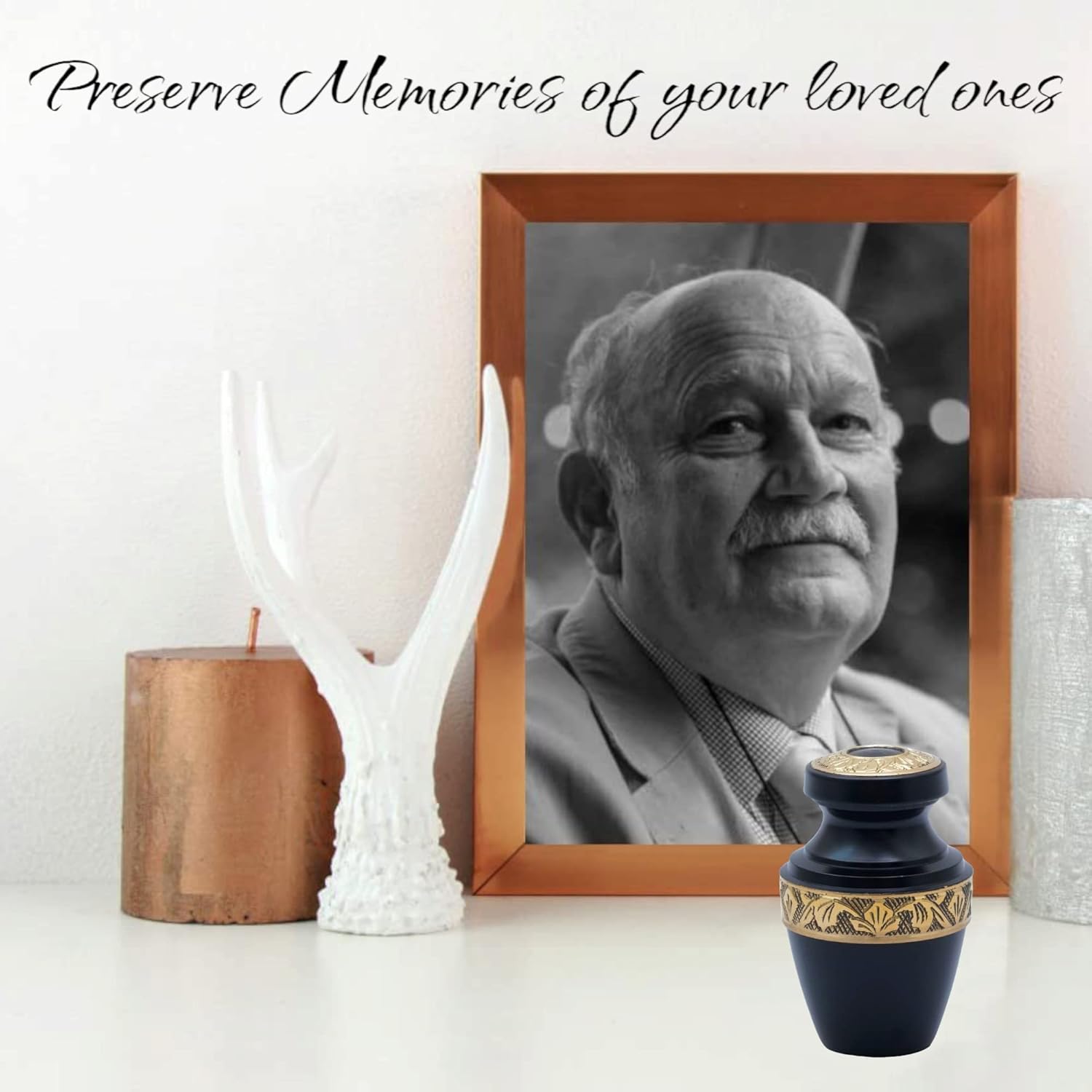 Home Elm Grecian – Urna de recuerdo negra  Urnas de recuerdo hechas a mano para cenizas humanas, urnas funerarias para hombres y mujeres para