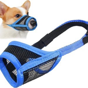 LUCKYPAW Bozal para perro, bozal de malla para perros pequeños, medianos y grandes, bozal suave para evitar que muerdan, bozal ajustable y LUCKYPAW Bozal para perro, bozal de malla para perros pequeños, medianos y grandes, bozal suave para evitar que muerdan, bozal ajustable y