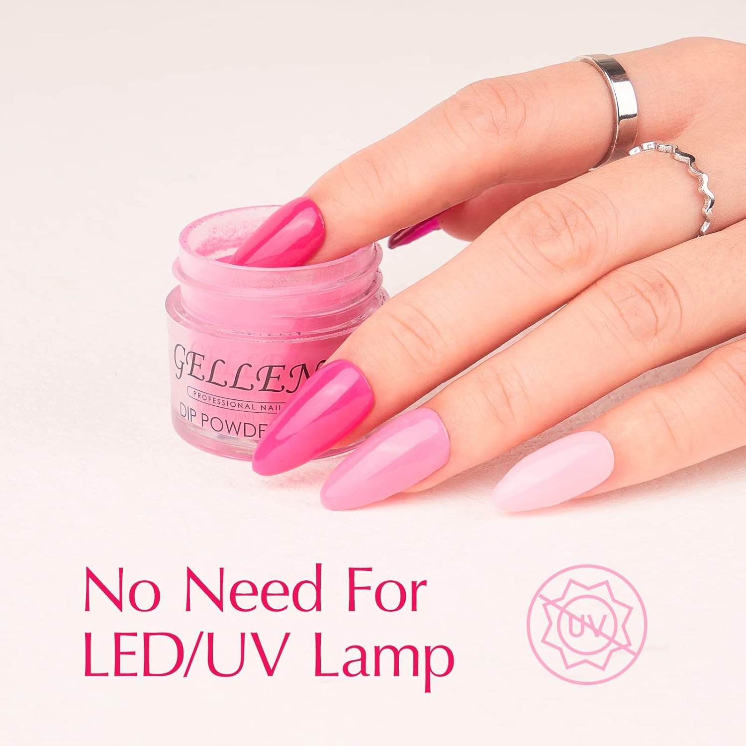 Gellen Kit de polvo de inmersión para uñas, 12 colores calienterosa claro, rojo, kit de iniciación de uñas de inmersión rosa, rosa, rosa, rojo,
