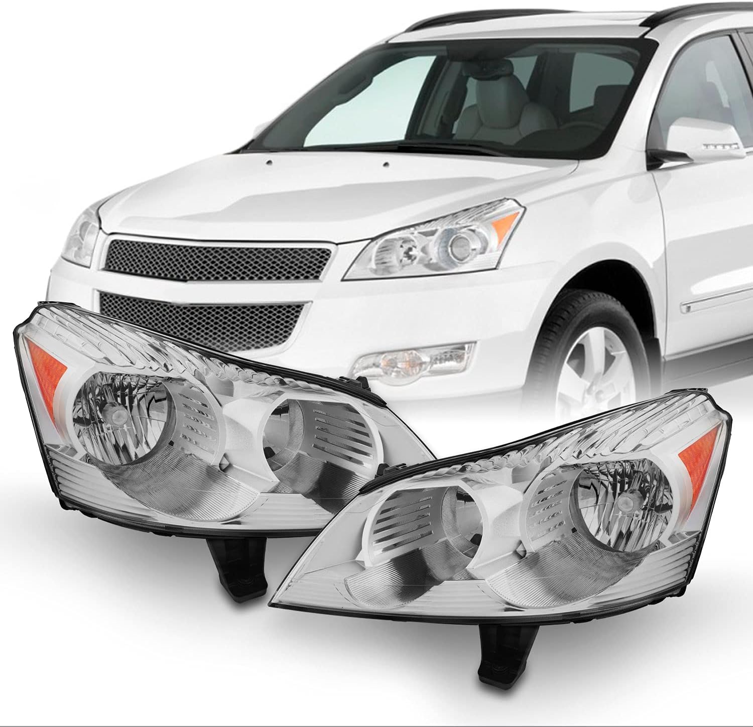 AKKON – Se adapta a 2009 2010 2011 2012 Chevy Traverse Faros delanteros Juego de repuesto directo