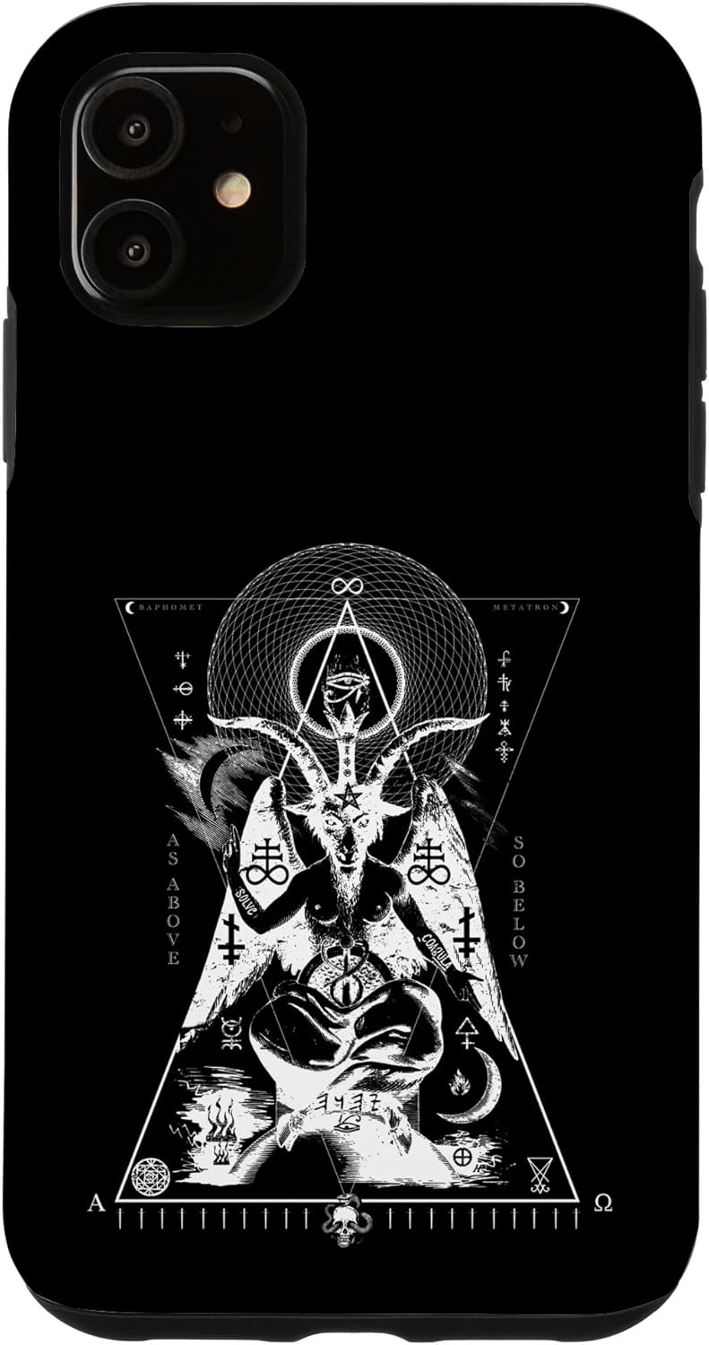 iPhone 11 BAPHOMET – Como arriba y abajo – Funda de geometría sagrada oculta