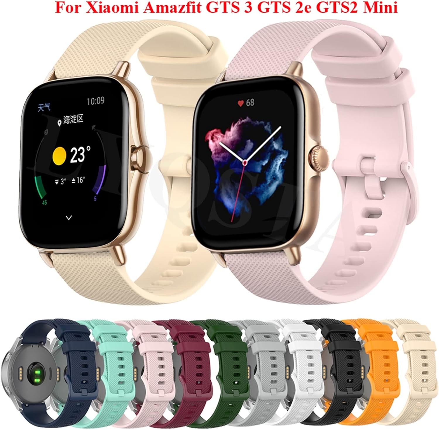 IRJFP Banda de reloj inteligente de silicona para Xiaomi GTS2eGTS2 MiniGTR 1.654 in Sport Watch Bracelet
