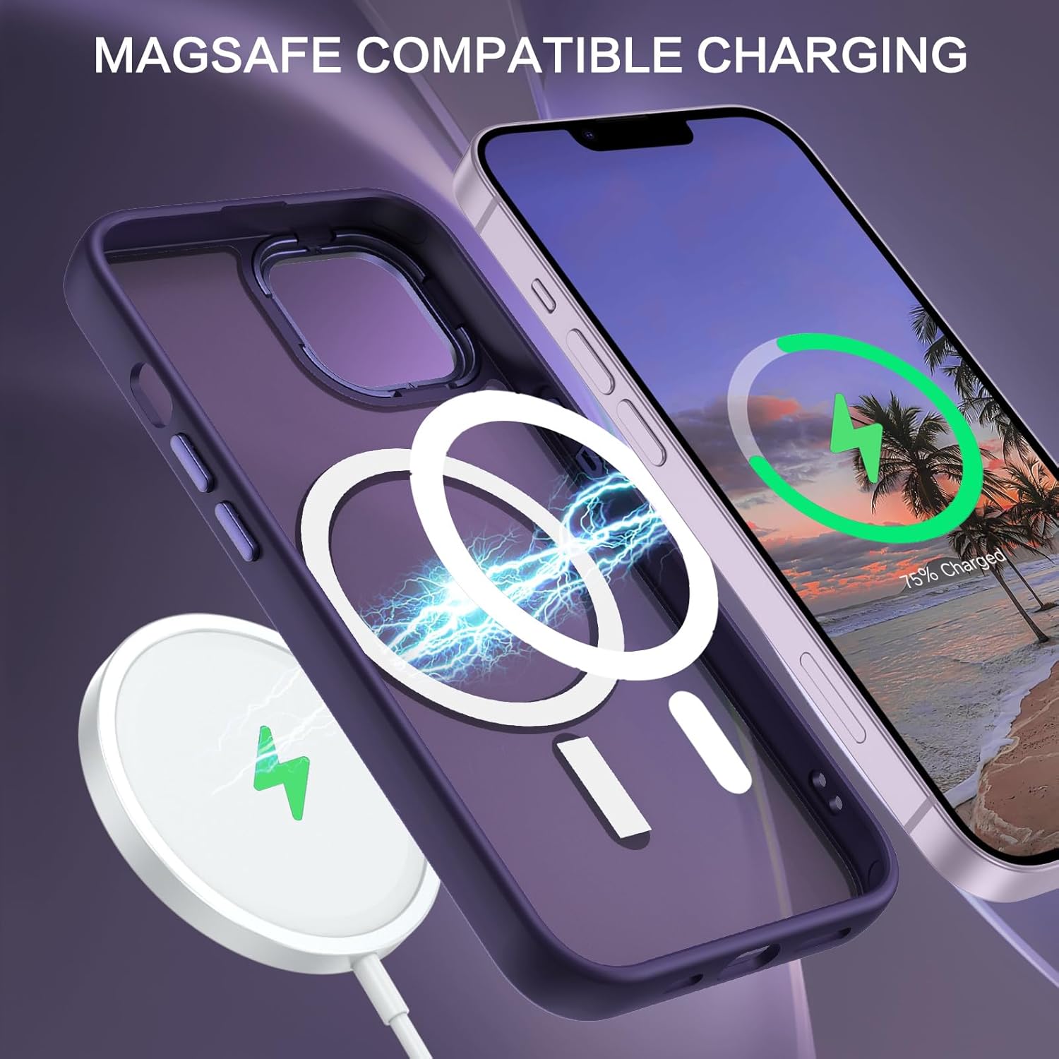 BENTOBEN Funda magnética para iPhone 13 compatible con Magsafe Funda translúcida mate para iPhone 13, delgada, a prueba de golpes, para mujeres,