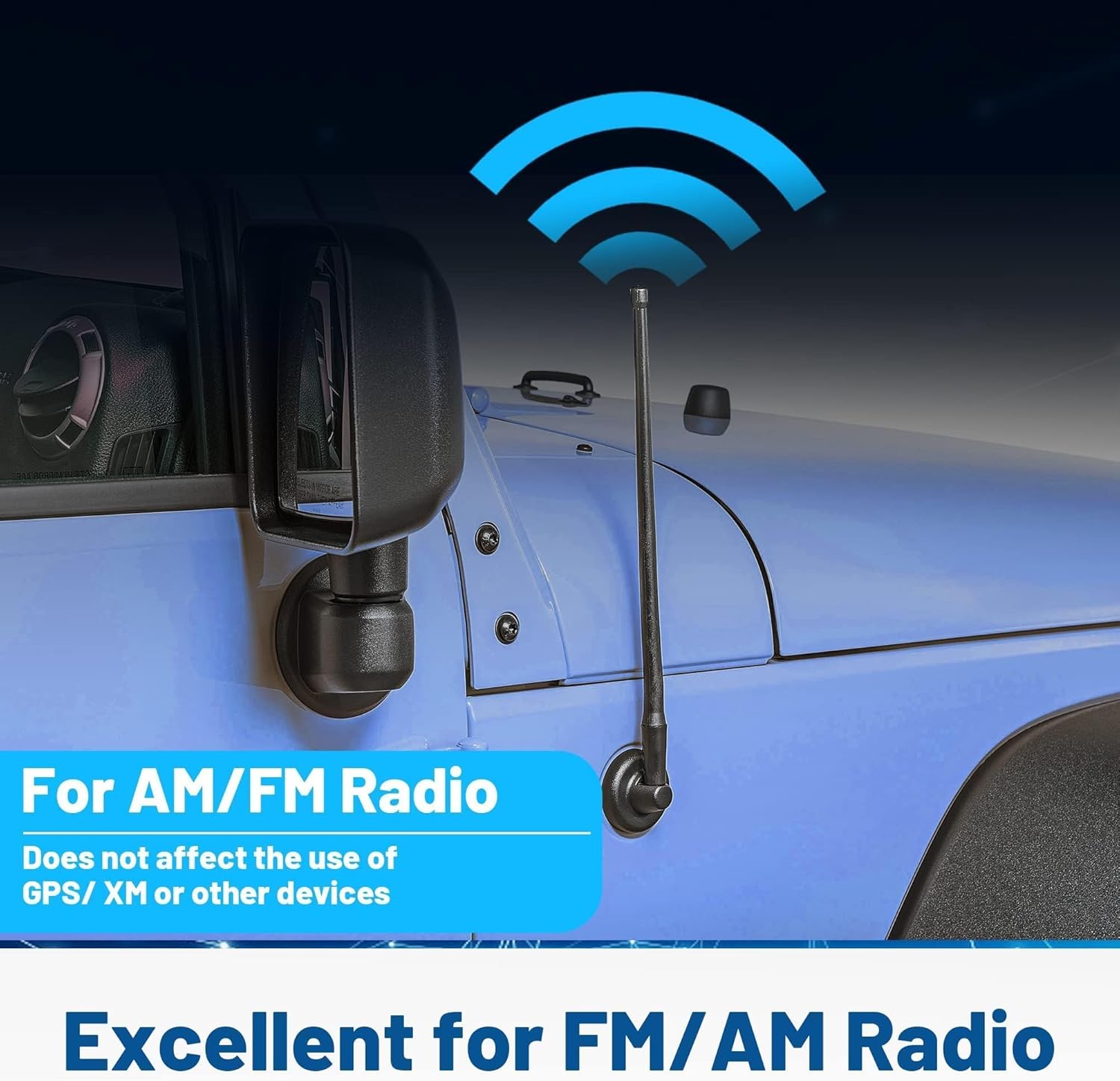 Anina Mástil de antena de coche de 13 pulgadas para Ford 2012-2022 F150 F250 F350 Super Duty Explorer Ranger Escape Focus Antena de radio FMAM
