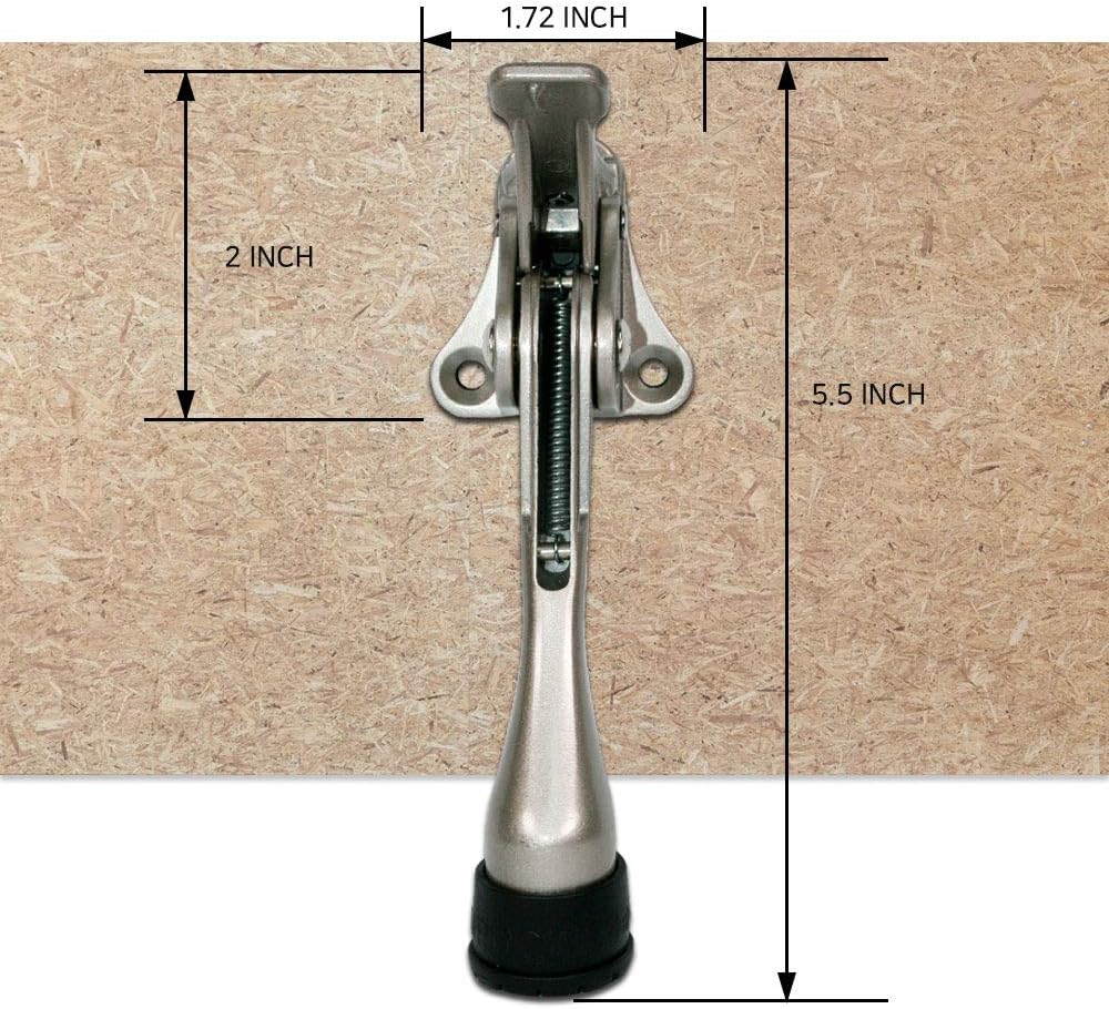 HASHI – Tope para puerta de un solo toque, de 4 pulgadas, con pata de goma de altura ajustable.