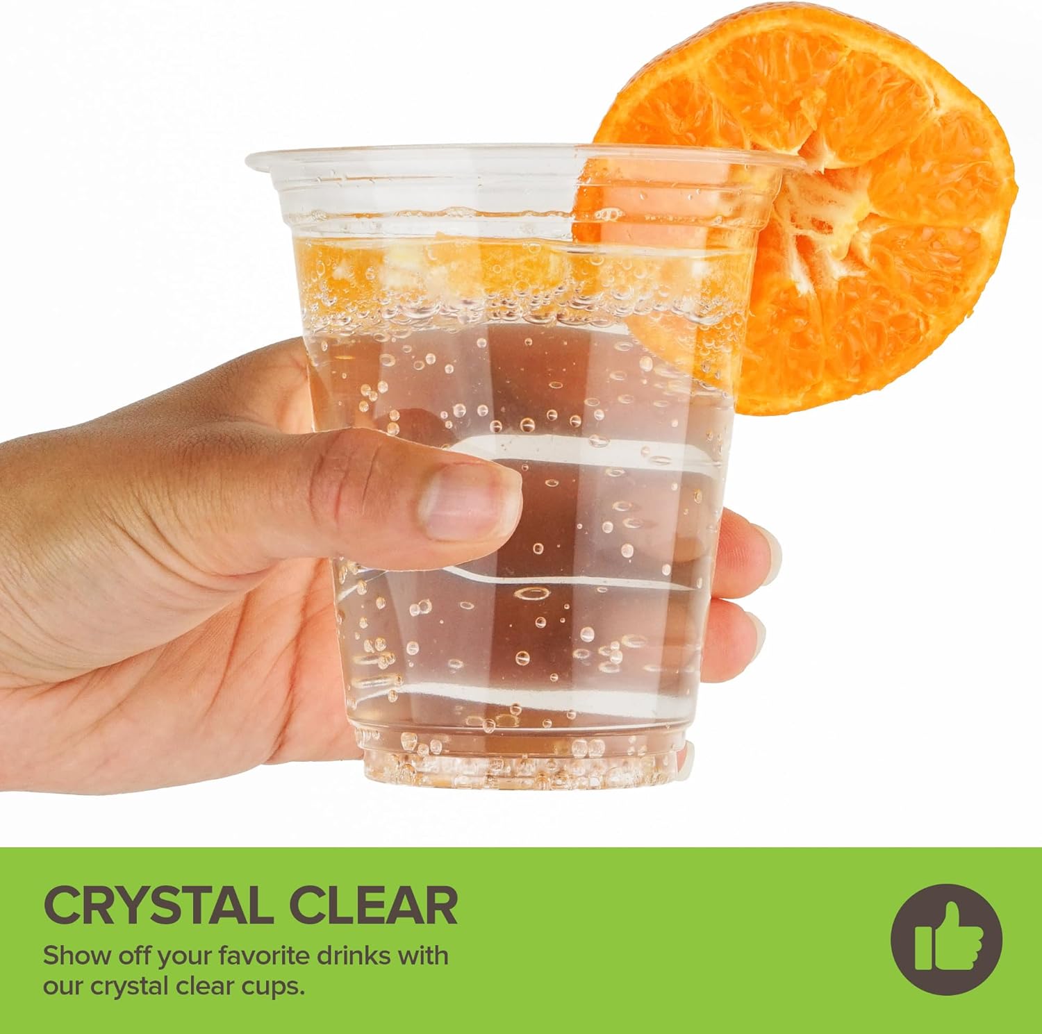 Stock Your Home Vasos fríos transparentes compostables comercialmente de 12 onzas (paquete de 100) vasos ecológicos para fiestas, respetuosos con el