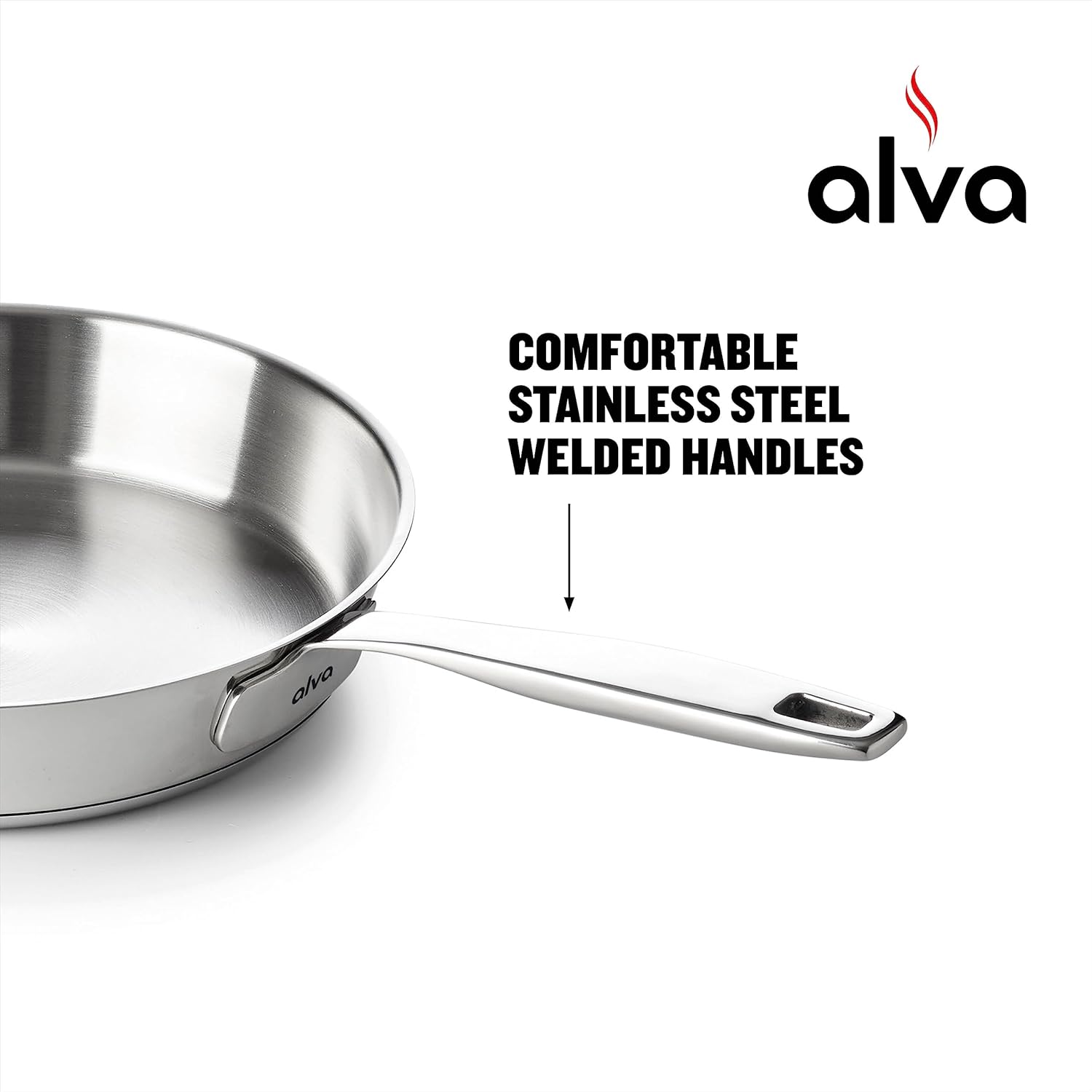 Alva Maestro – Sartén antiadherente, aluminio recubierto de cerámica para un diseño contemporáneo, no tóxico, sin PFAS ni PFOA, apto para horno con